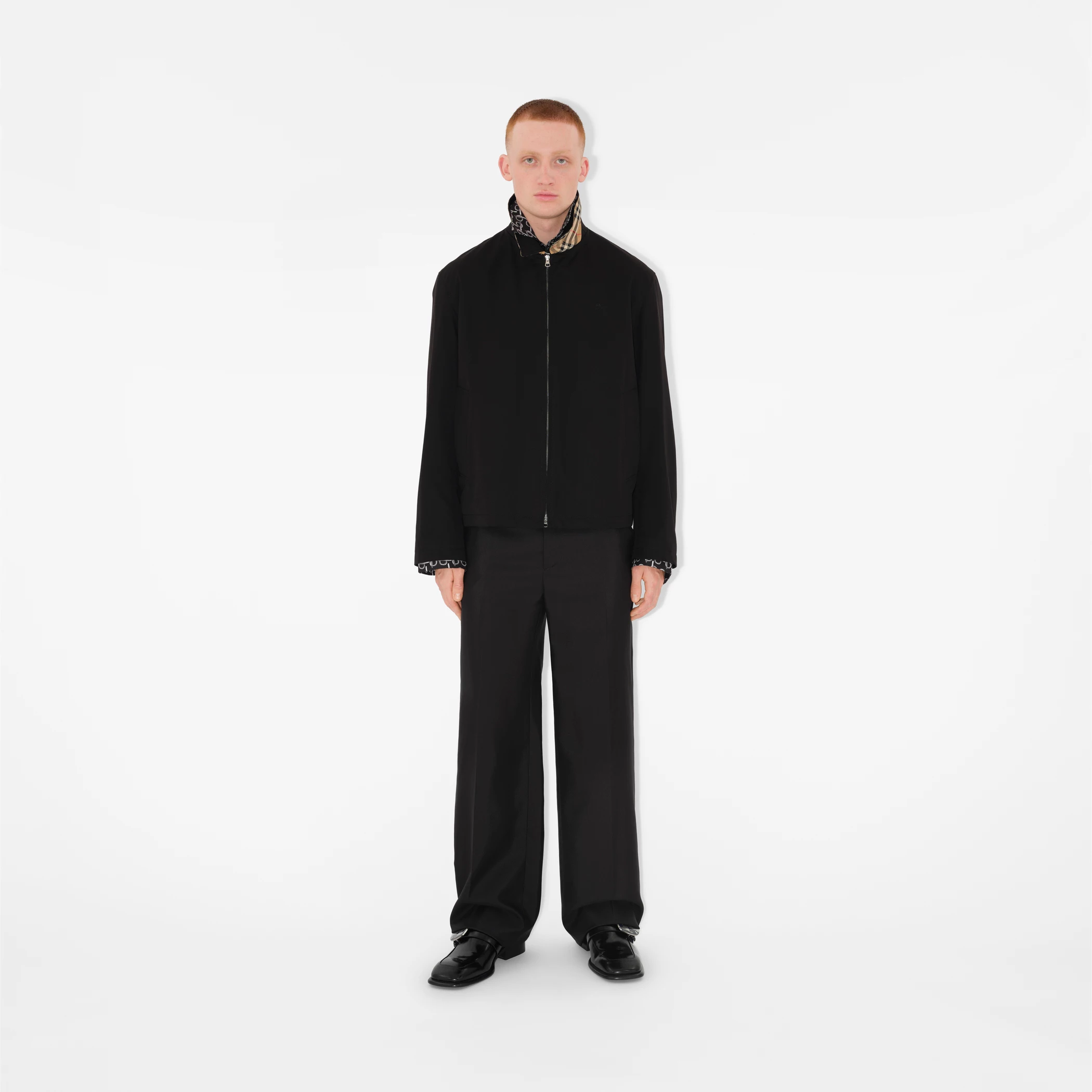 Burberry 80710561 Gabardine Harrington Jacket Black