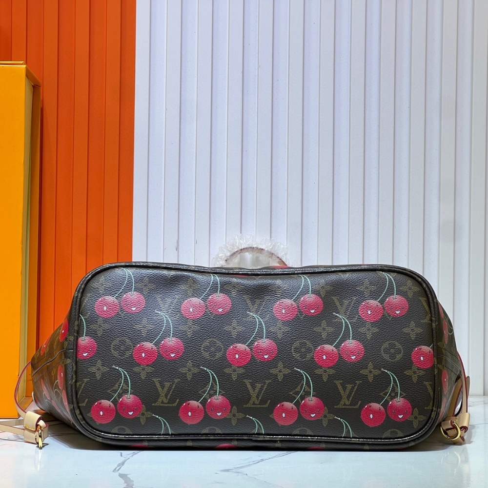 Louis Vuitton X Takashi Murakami Monogram Cerise Neverfull MM Brown 31Cm M13263