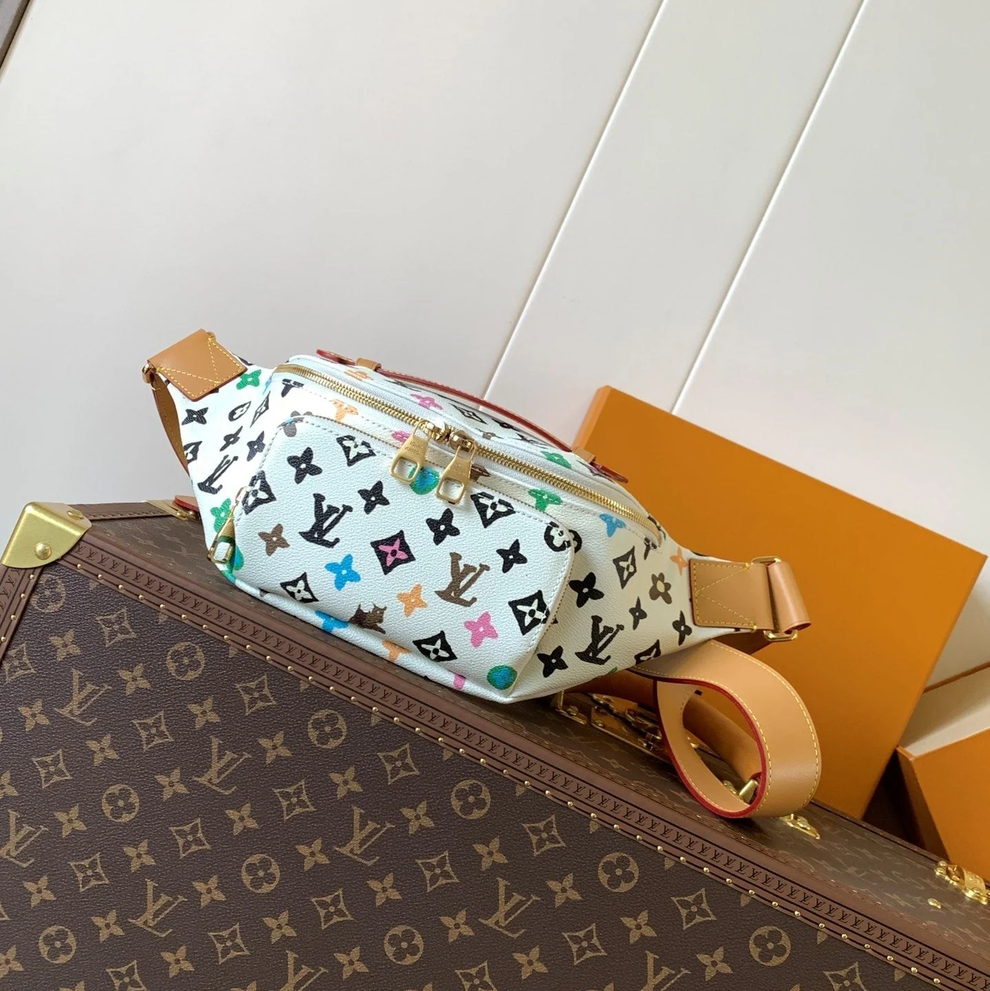 LV x Tyler M24858 Rush Bumbag White Monogram Canvas & Calfskin GHW
