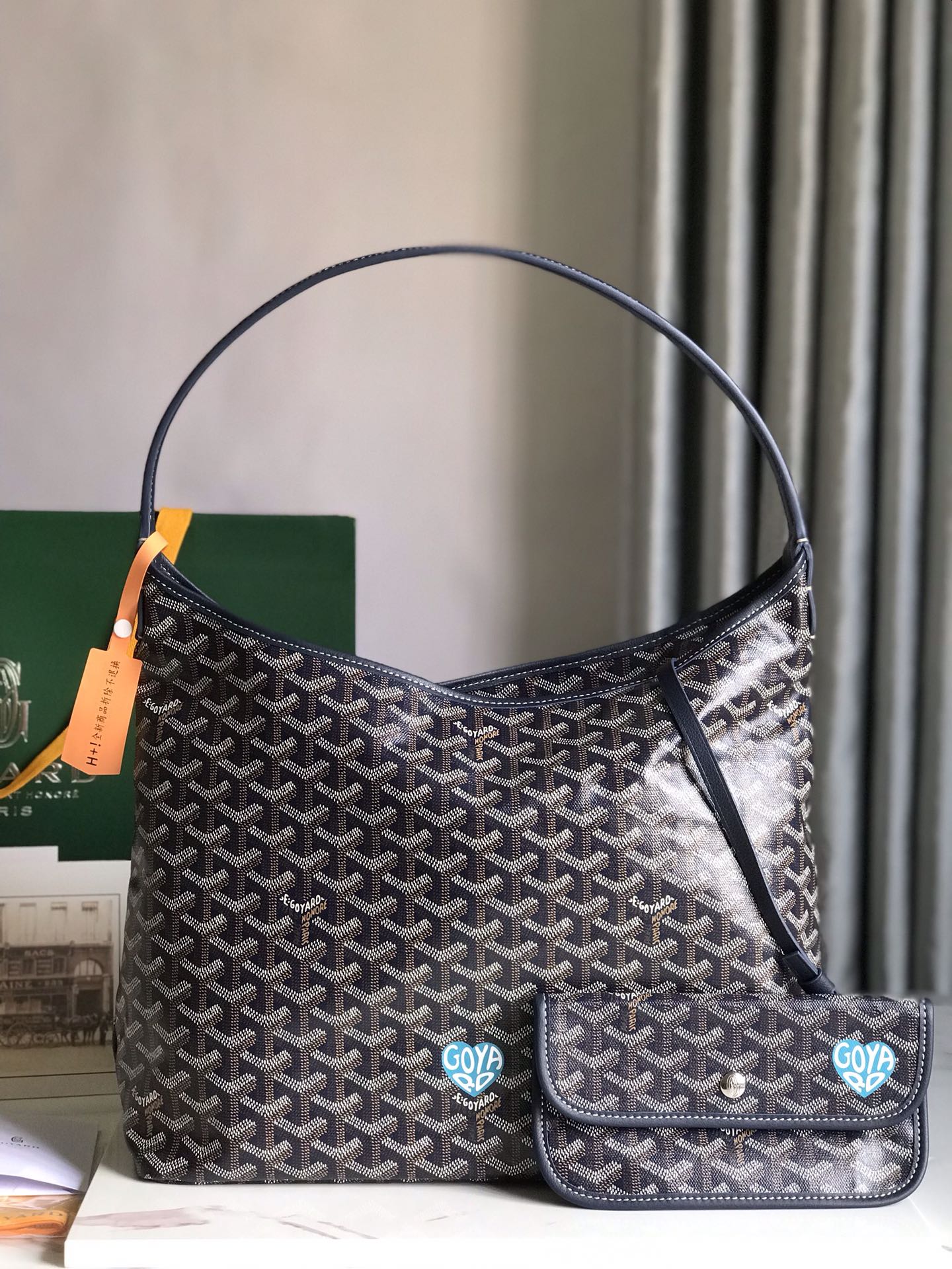 Goyard Hobo Boheme 42Cm Navy Blue Canvas