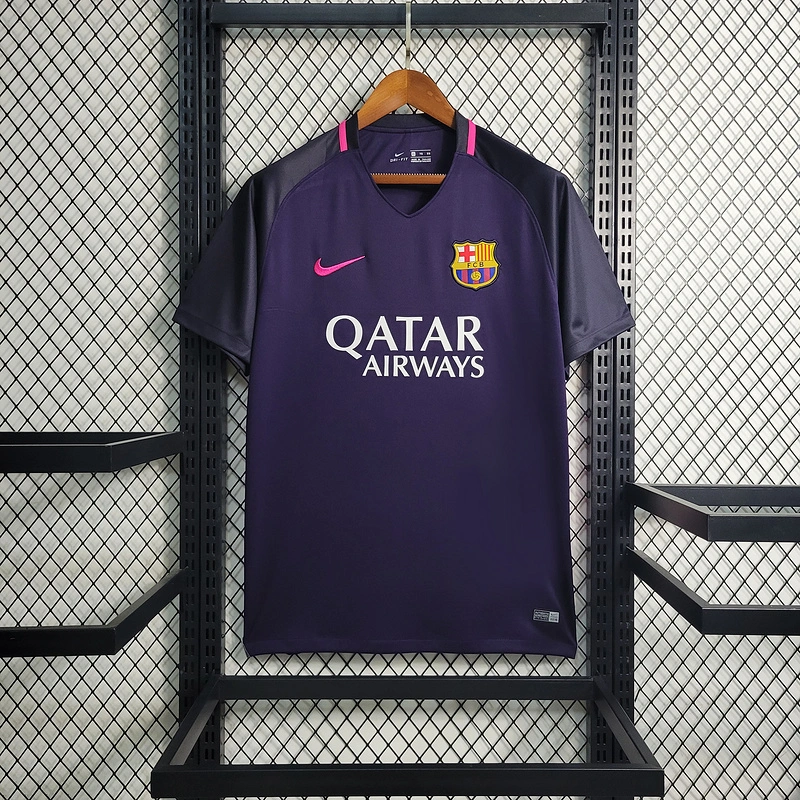 Retro 2016-17 Barcelona away MESSI PIQUE XAVI A.INISTA SUAREZ NEYMAR JR Football jersey retro