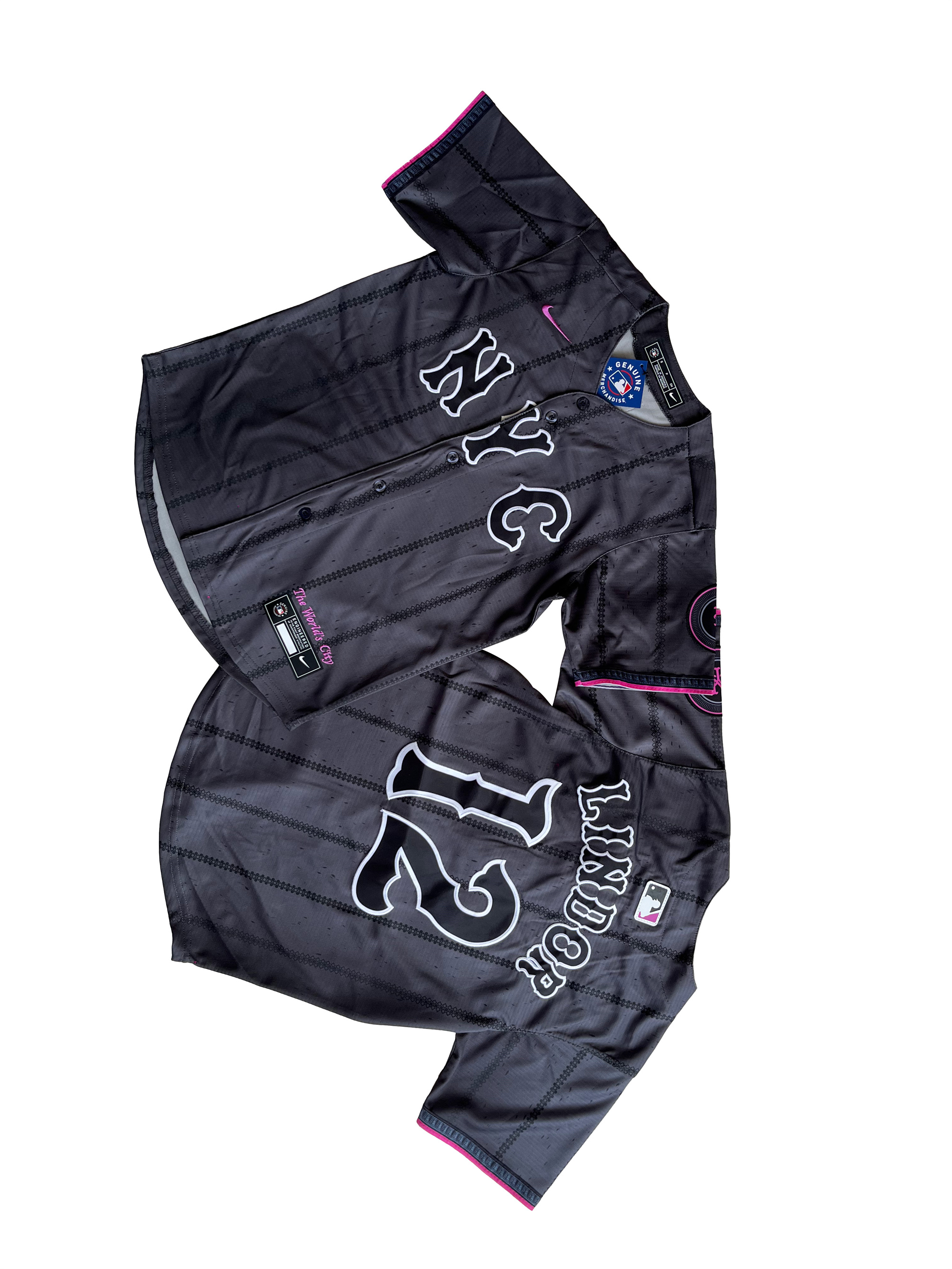 KID Youth New York Mets Francisco Lindor #12 Graphite 2024 City Connect Limited Player Jersey