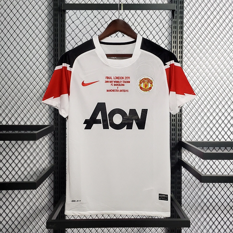 Retro 2010-11 UCL Manchester United in the Champions League version away Football jersey retro
