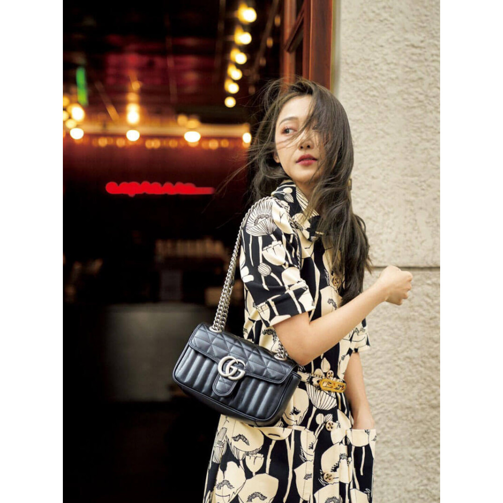 Gucci GG Marmont Mini Shoulder Bag Black