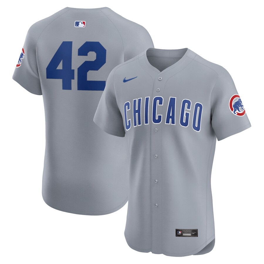 Chicago Cubs Road 2024 Jackie Robinson Day Elite Jersey Gray