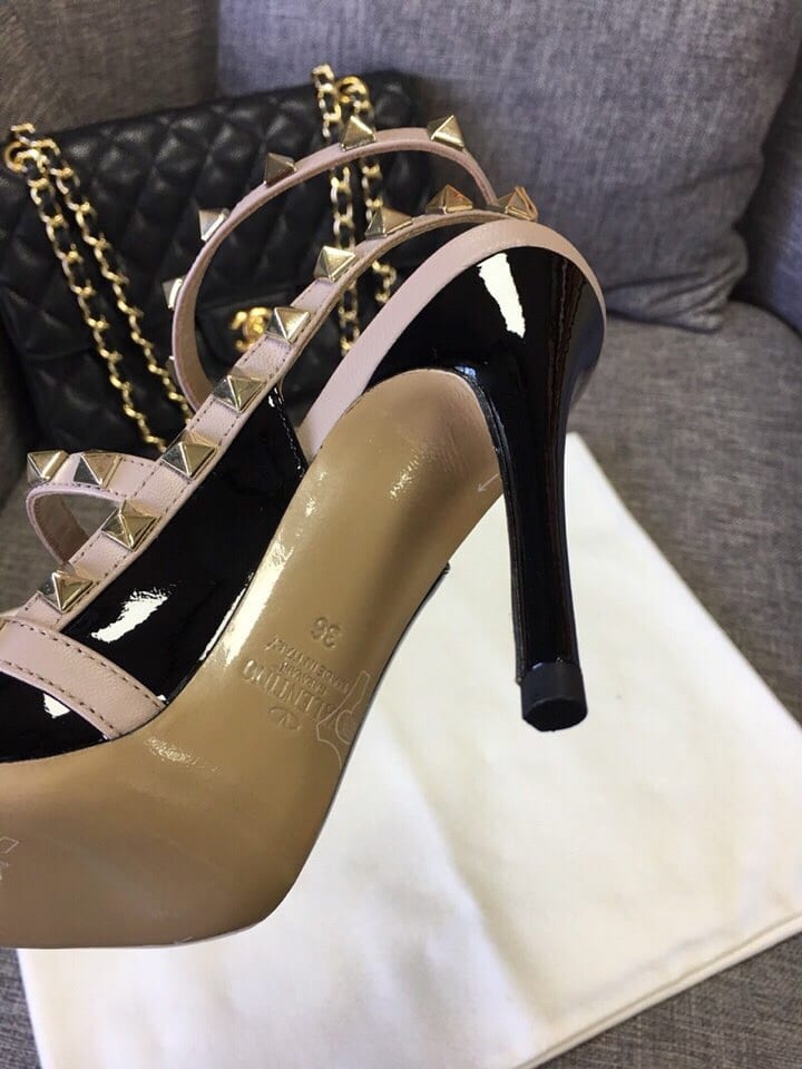 Valentino Patent Rockstud Caged Pump 100Mm Black Zw2S0393Vnwn91