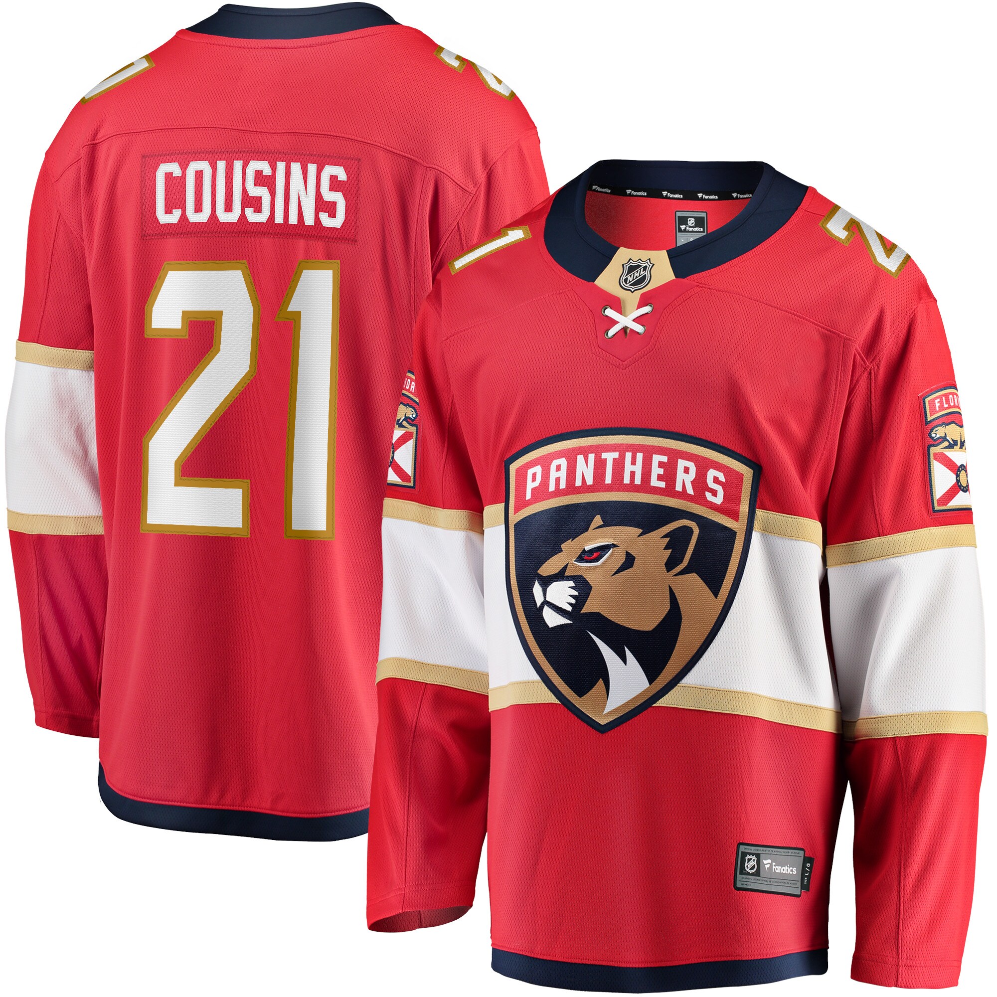 Nick Cousins Florida Panthers Fanatics Home Breakaway Player Jersey – Red