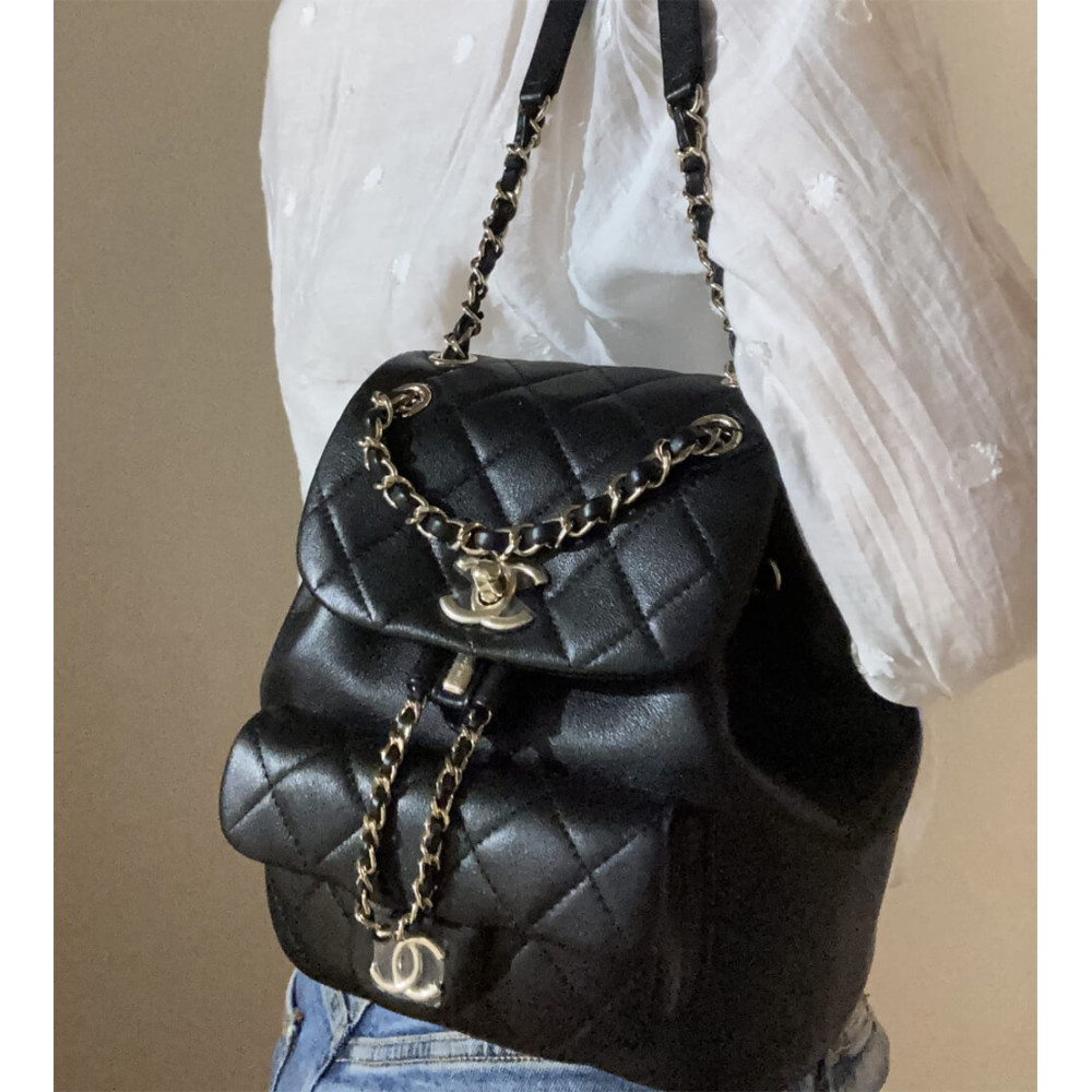 Chanel Calfskin Quilted Medium Duma Backpack 23cm