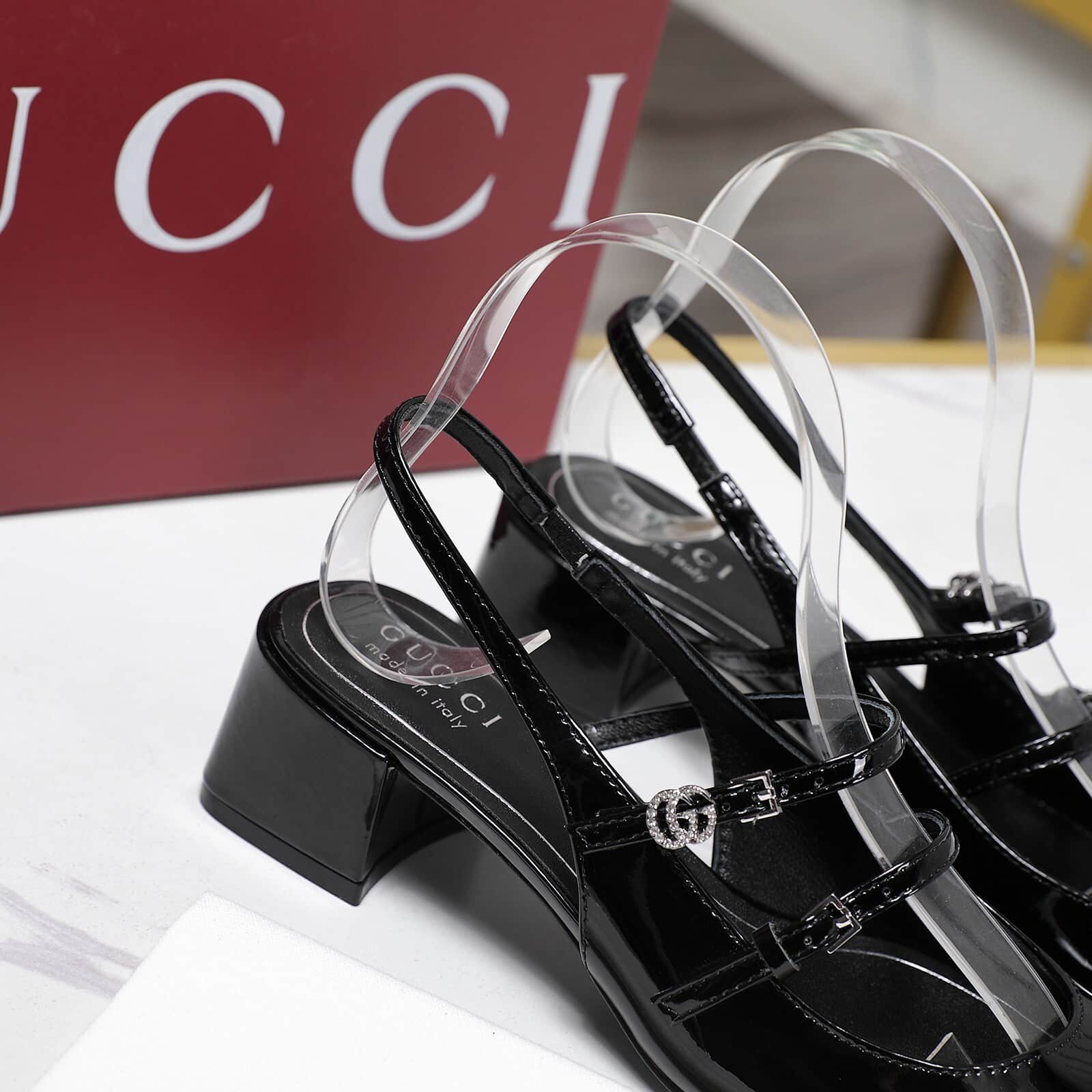 Gucci Women Pump With Double G Black Leather 832474 Bnc80 1000