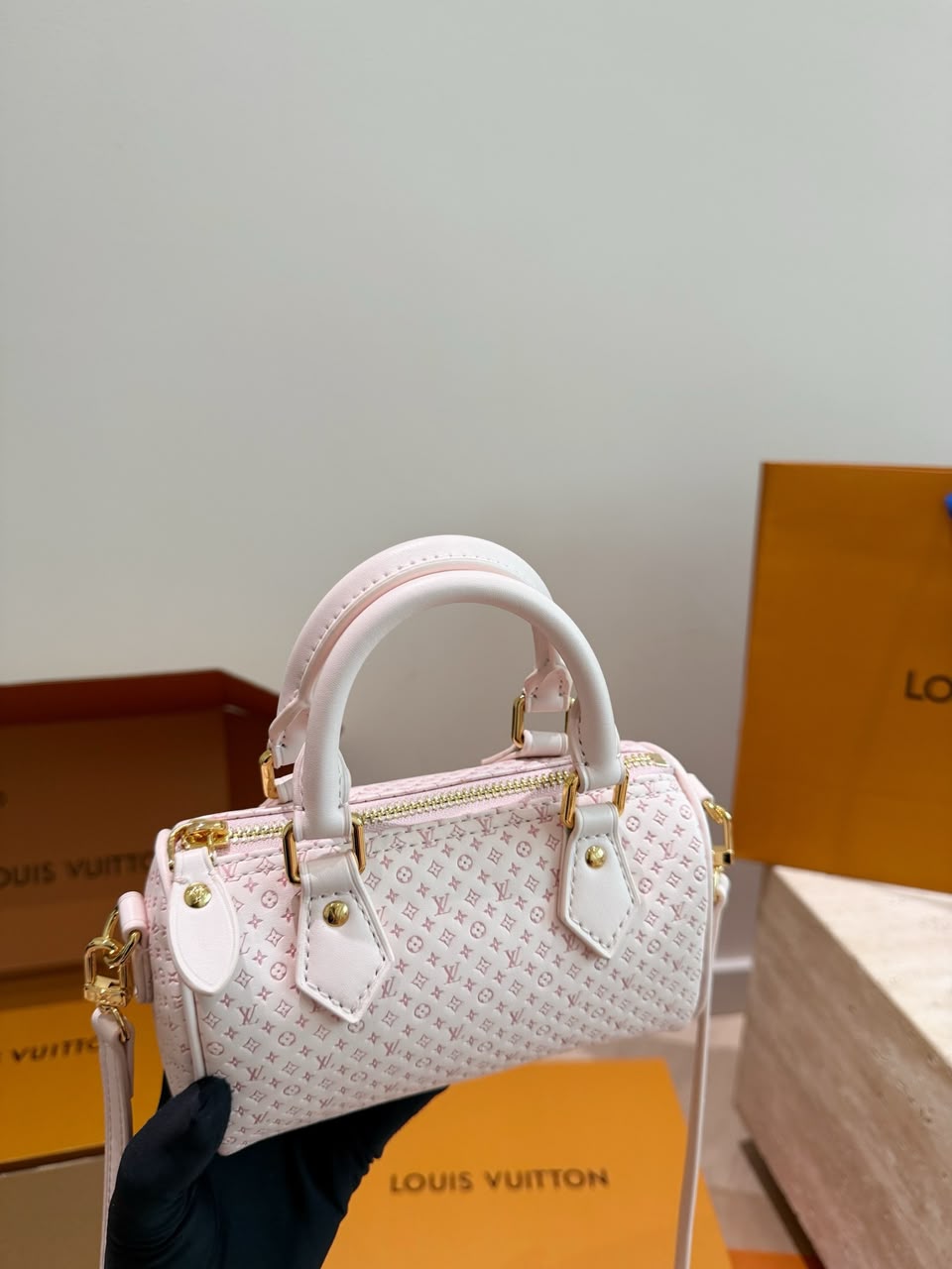 Louis Vuitton Nano Speedy Bag Light Bliss Cream 16cm M29414