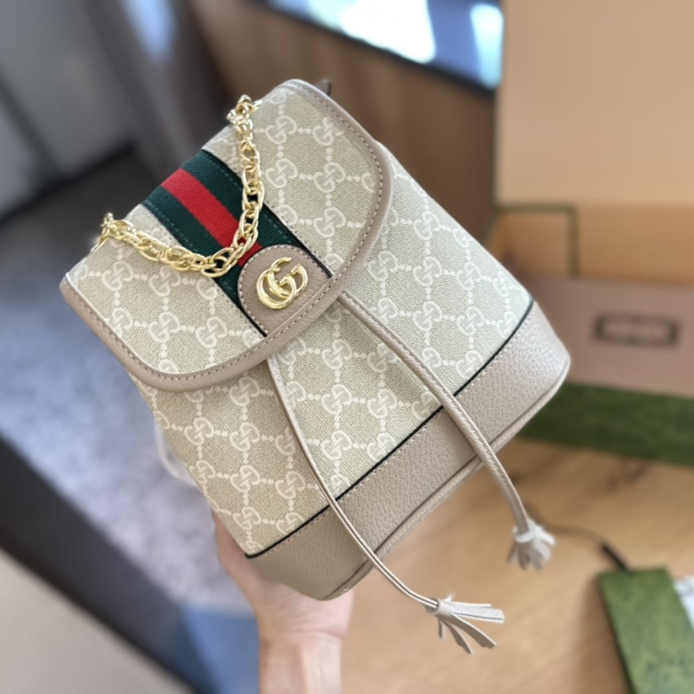 Gucci Ophidia Gg Mini Backpack Cream 22Cm