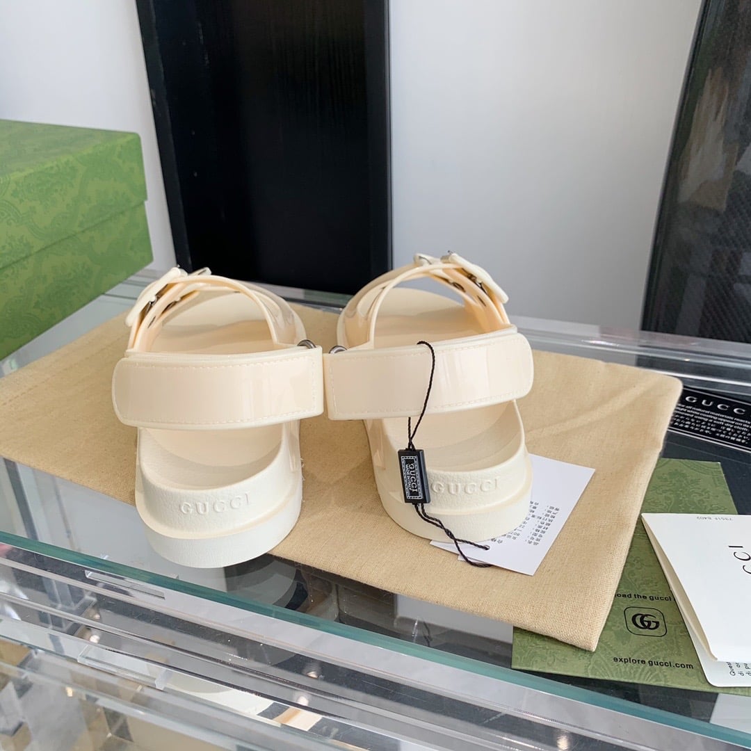 Gucci Women?S Sandal With Mini Double G White 660243 J8700 9050