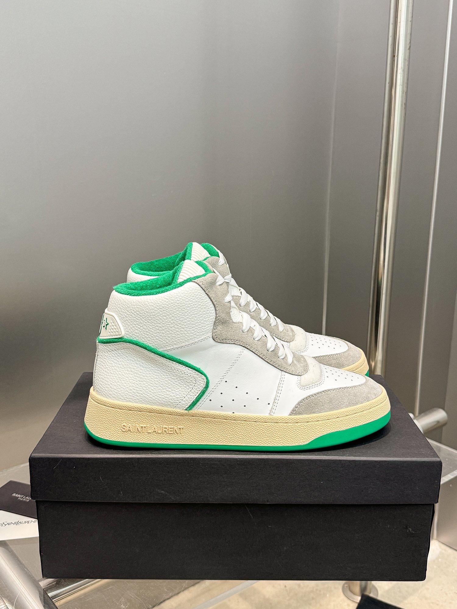 YSL Leather High Top Sneakers