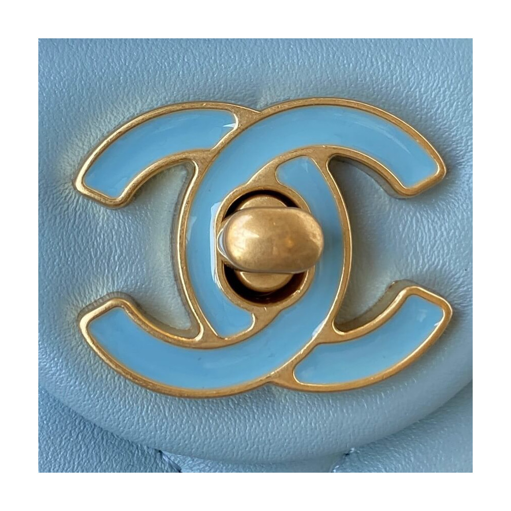 Chanel Small Flap Bag in Lambskin with Enamel CC