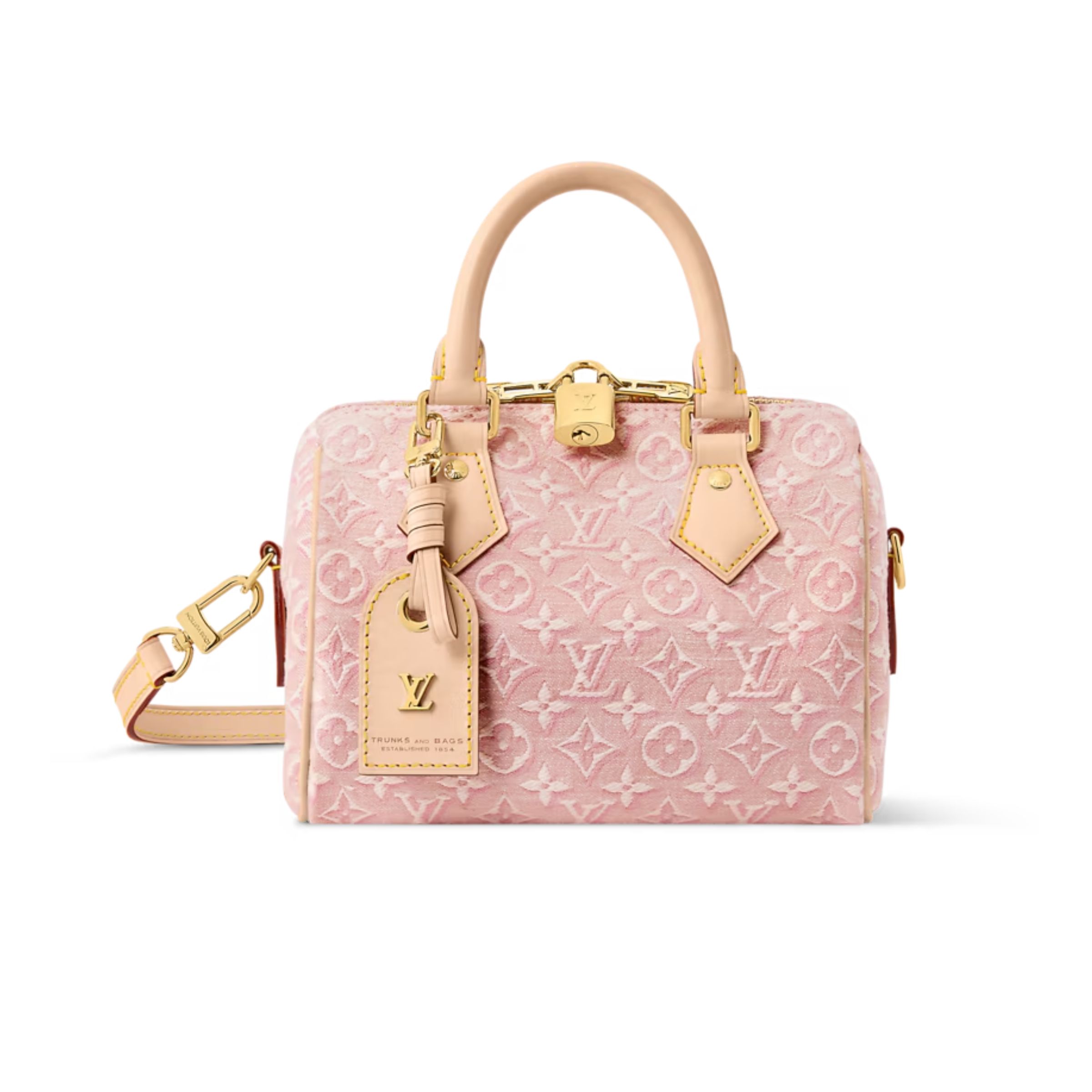 Louis Vuitton Speedy Bandoulière Monogram Emblème Rose Ruban Color 20.5cm M2A377