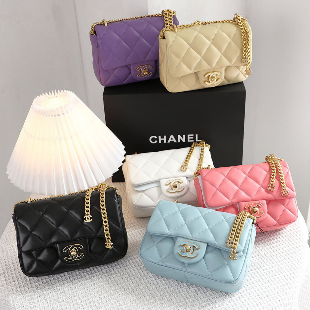 Chanel Mini Flap Bag in Lambskin with Enamel CC