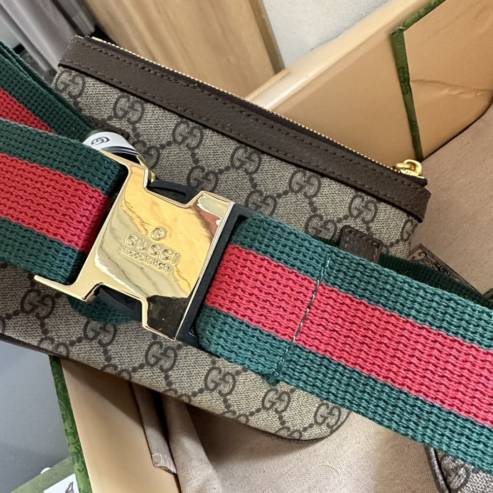 Gucci Ophidia Heart Utility Belt Beige Ebony Gg Supreme 20cm 698805 96iwg 8745gg