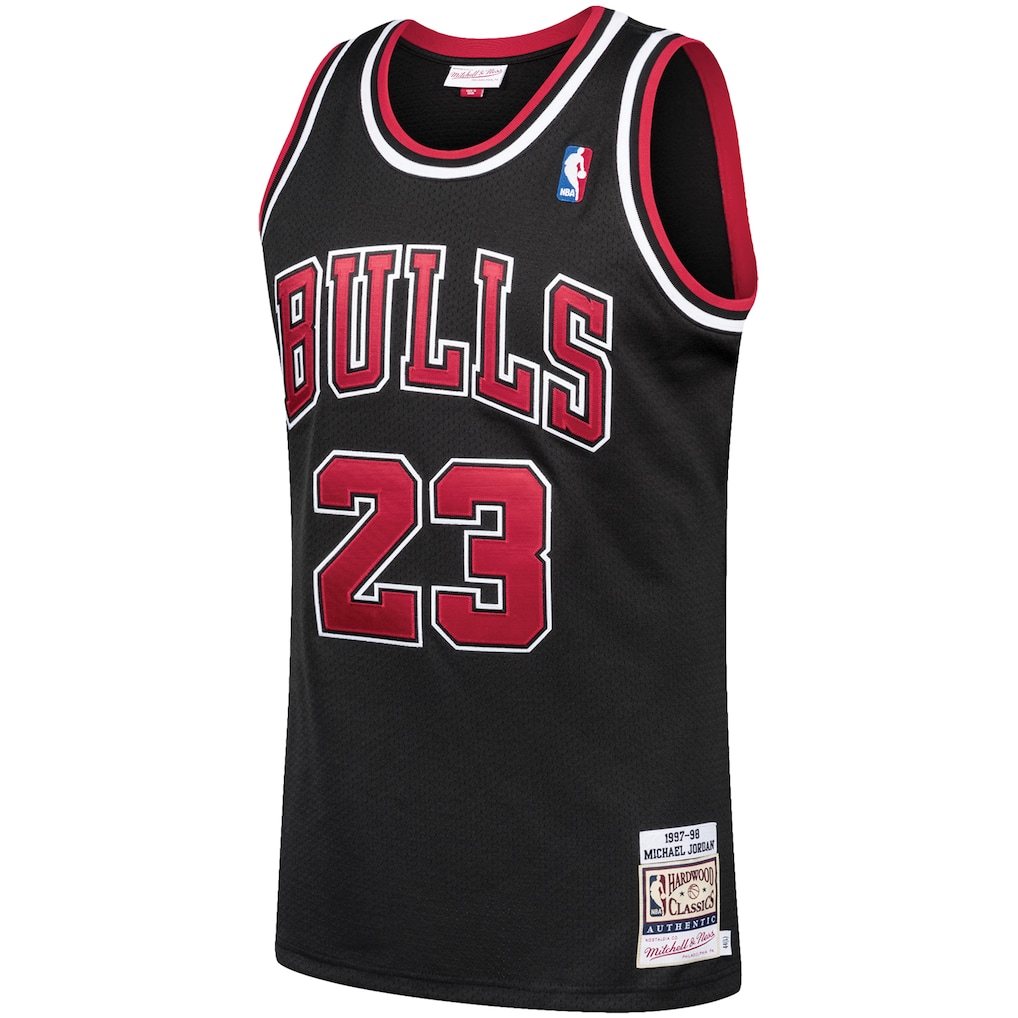 Men's Chicago Bulls Michael Jordan Mitchell & Ness Black 1997/98 Hardwood Classics Authentic Jersey