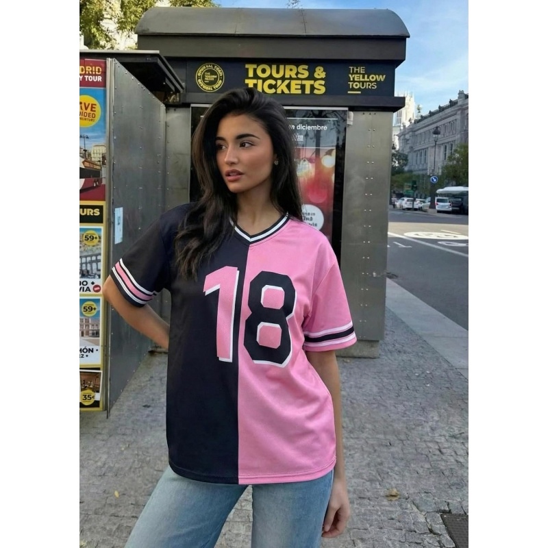 Women's Jersey Shirts Oversized Number Graphic Tshirt Y2k V