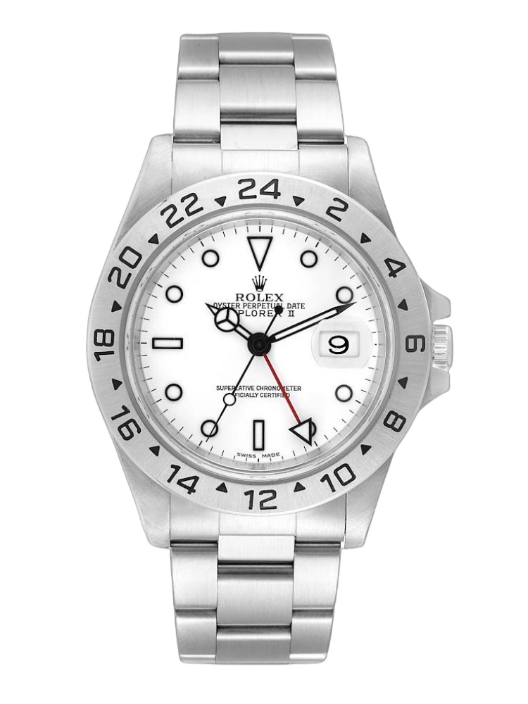 【Super Clone】Rolex Explorer II 16570 Stainless Steel White Dial 40MM Mens Replica Watch