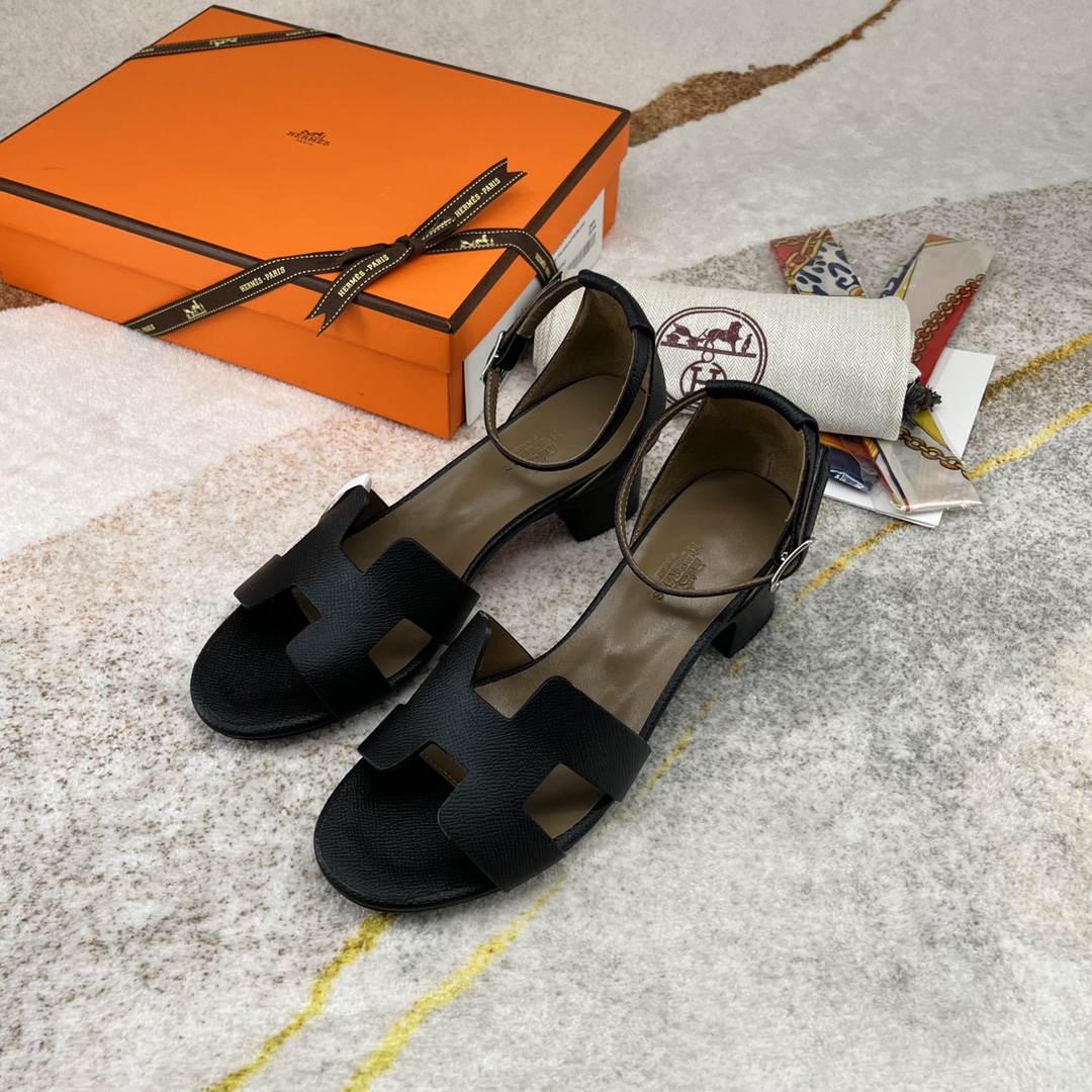HERMES SANDAL ENCENS 50 BLACK