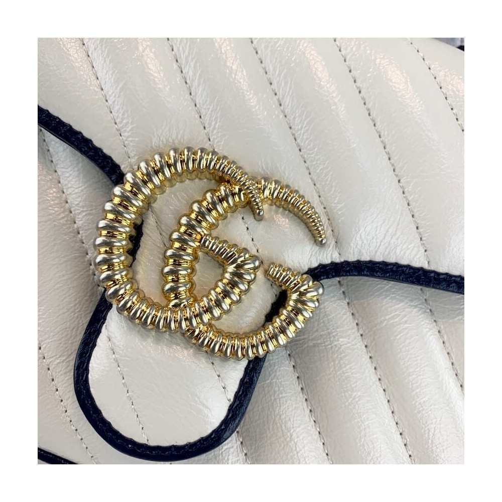 Gucci GG Marmont Mini Top Handle Bag White