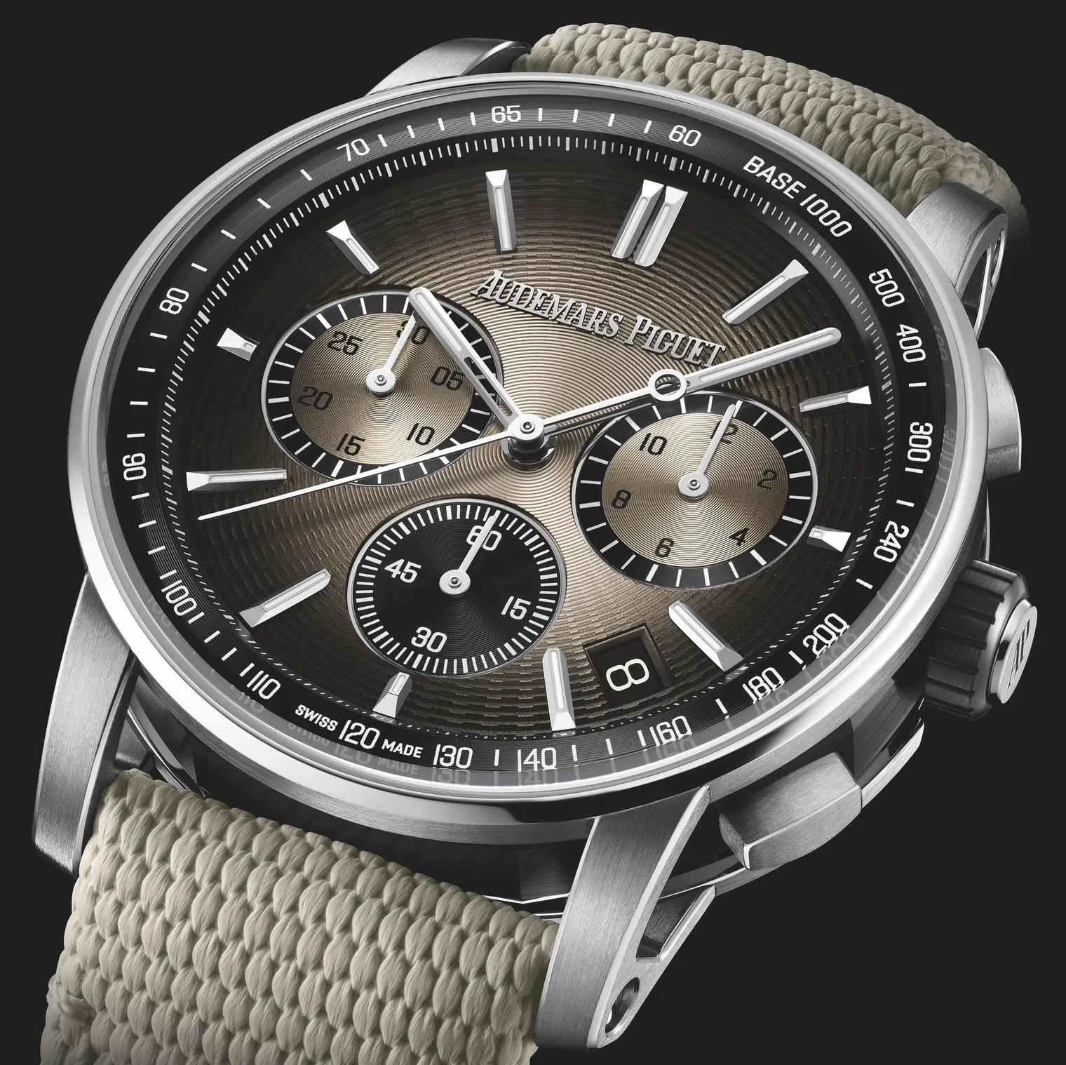 Audemars Piguet Code 11.59 Beige Dial Beige Rubber Strap Watch 41mm 26393QT.OO.A064KB.01