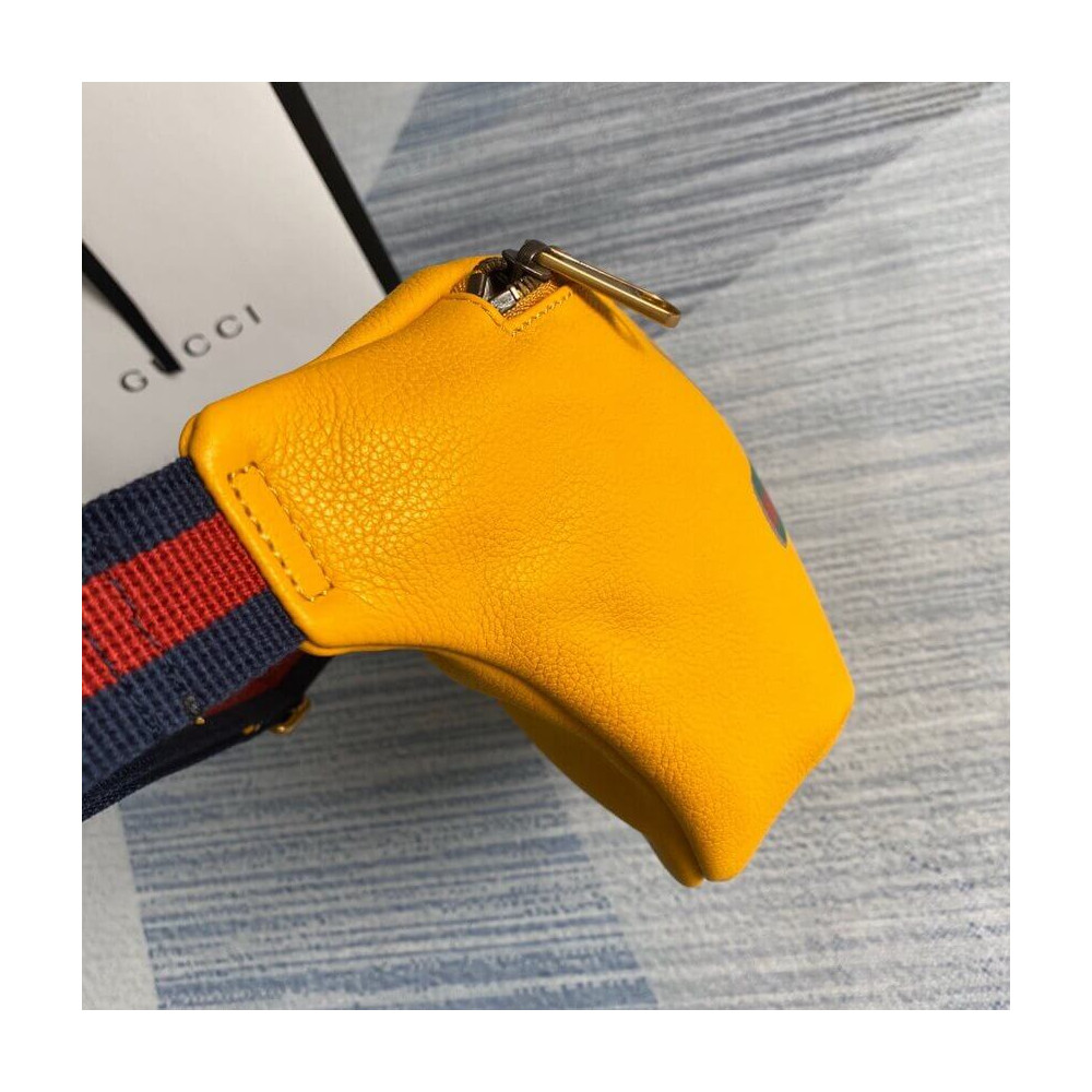 Gucci Print Leather Belt Bag Yellow