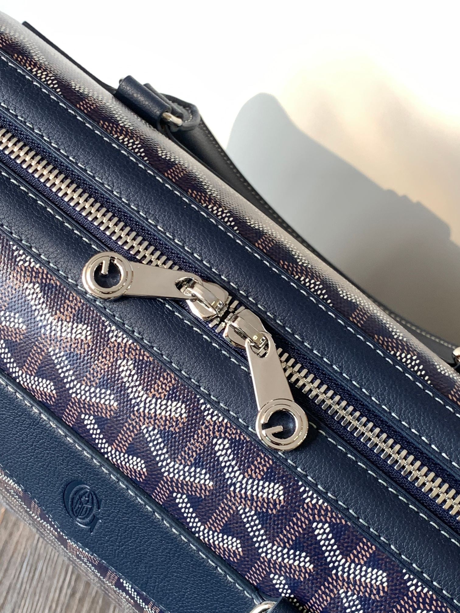 Goyard Cisalpin Document Case 39 Cm Navy Blue Goyardine Canvas And Calfskin