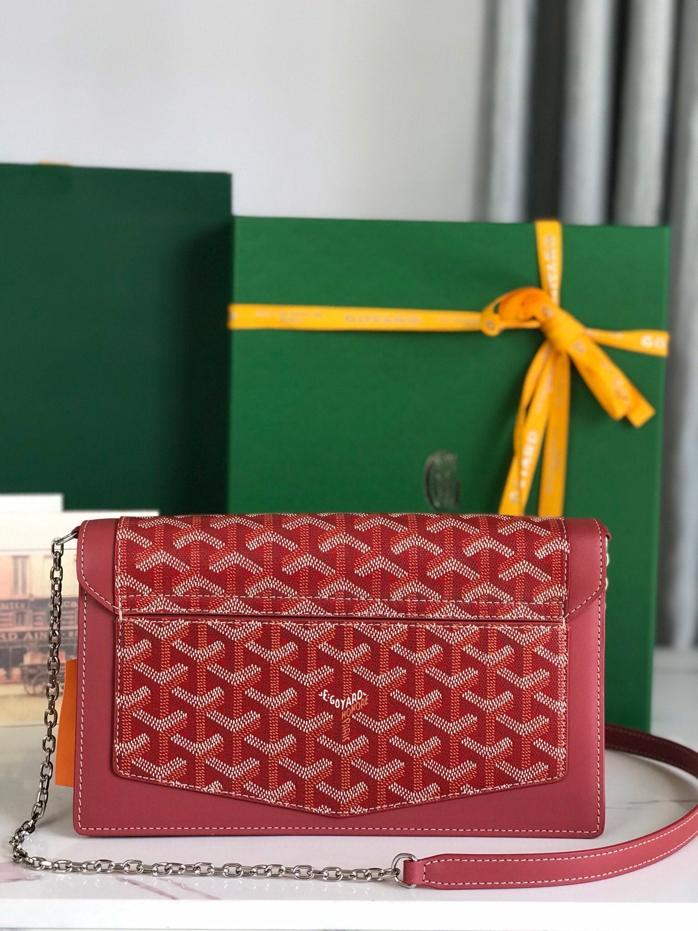 Goyard Duchesse Marie-Caroline Bag 25 Cm Red Goyardine Canvas And Smooth Calfskin