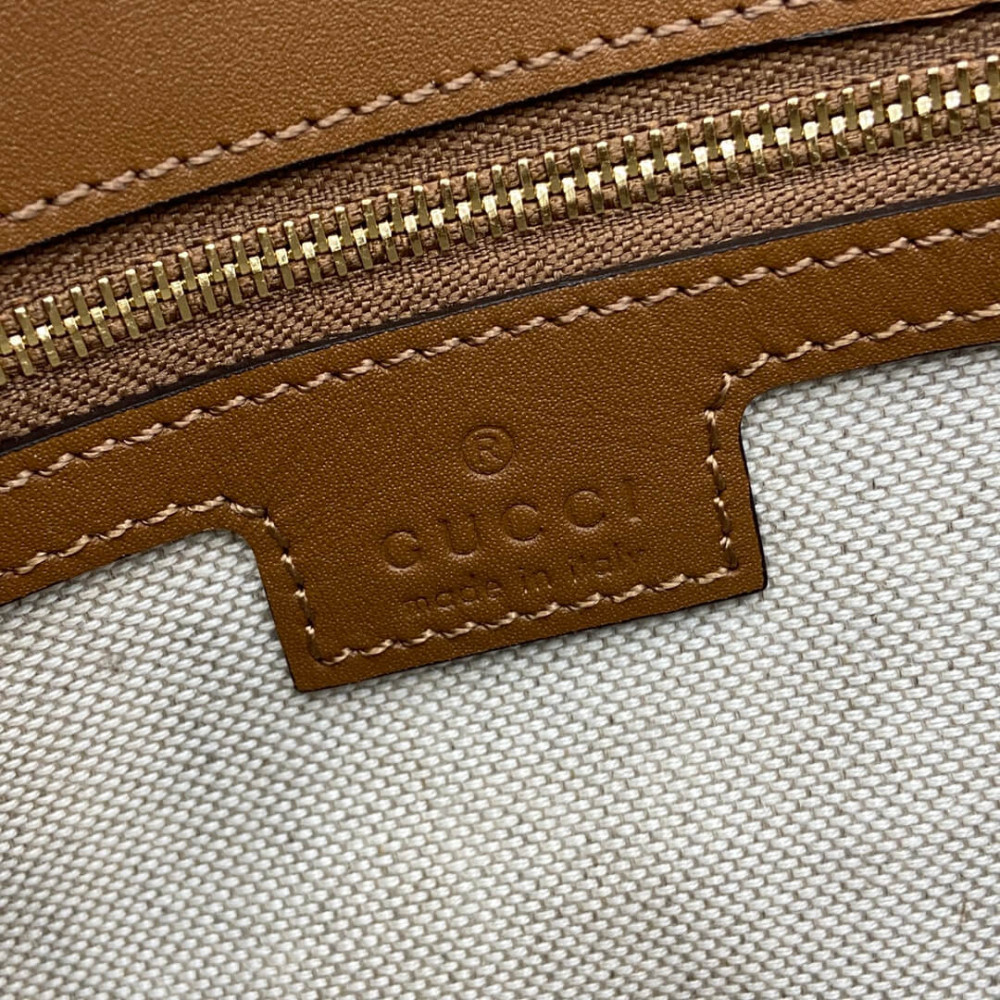 Gucci Blondie Small Top Handle Bag Brown Canvas
