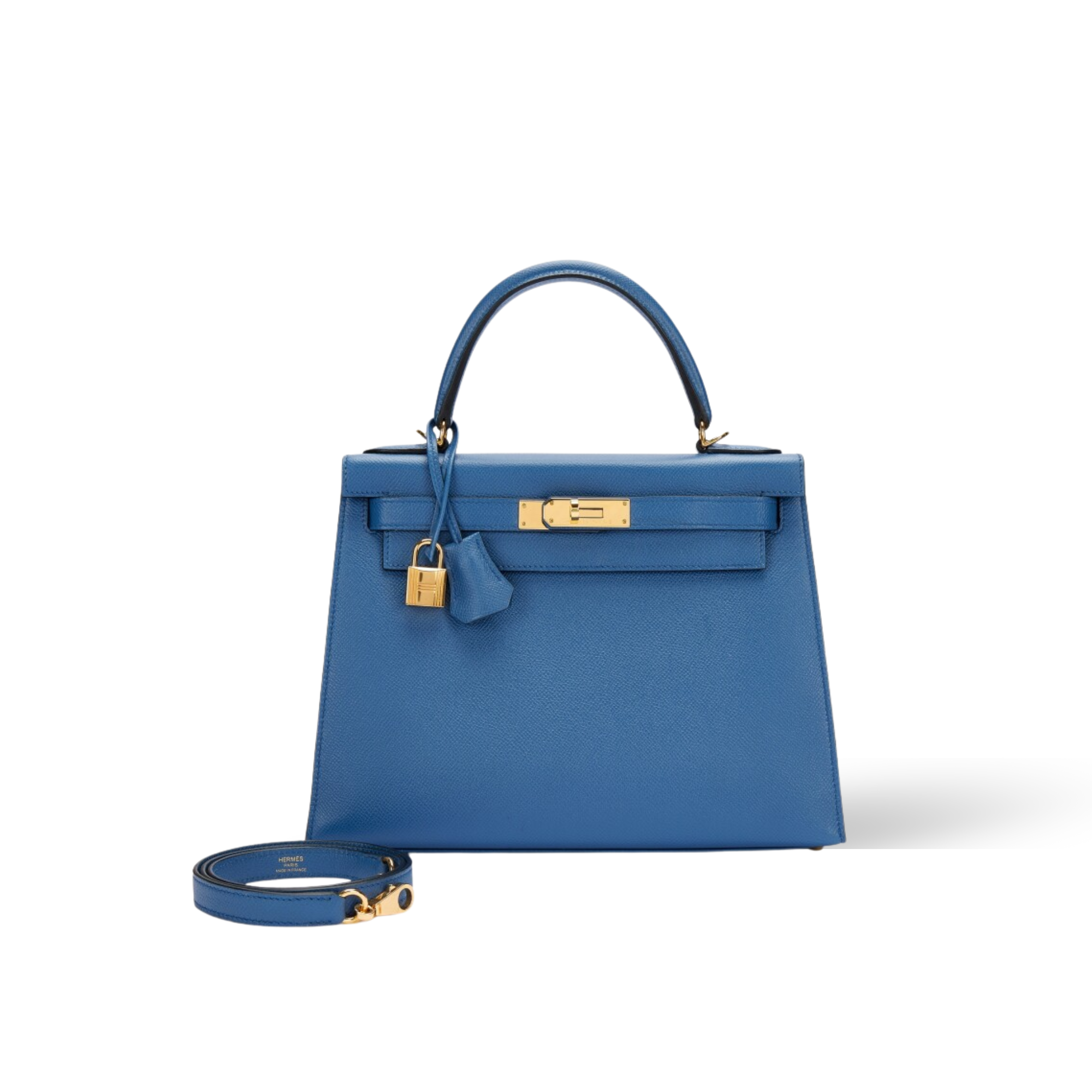 Hermes Kelly 25 Bag In French Blue Epsom Leather For Women 25cm/10in