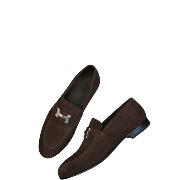 HERMES PARIS SUEDE LOAFER BROWN