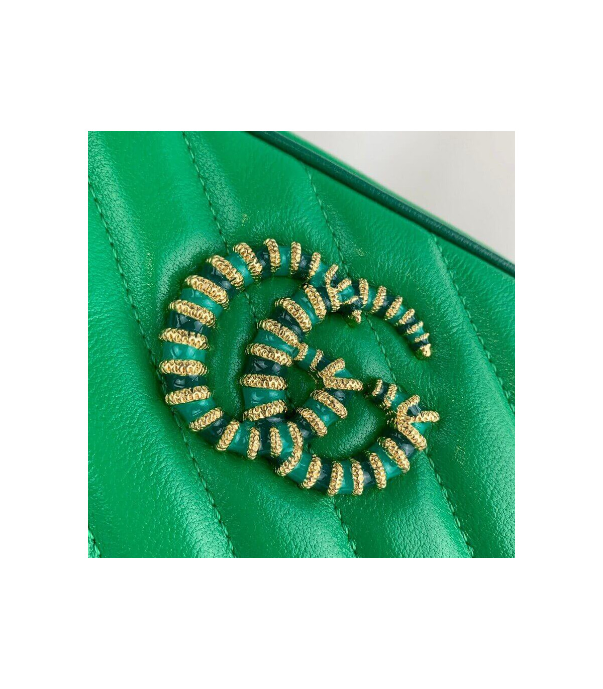 Gucci GG Marmont Small Shoulder Bag Green and Emerald Leather