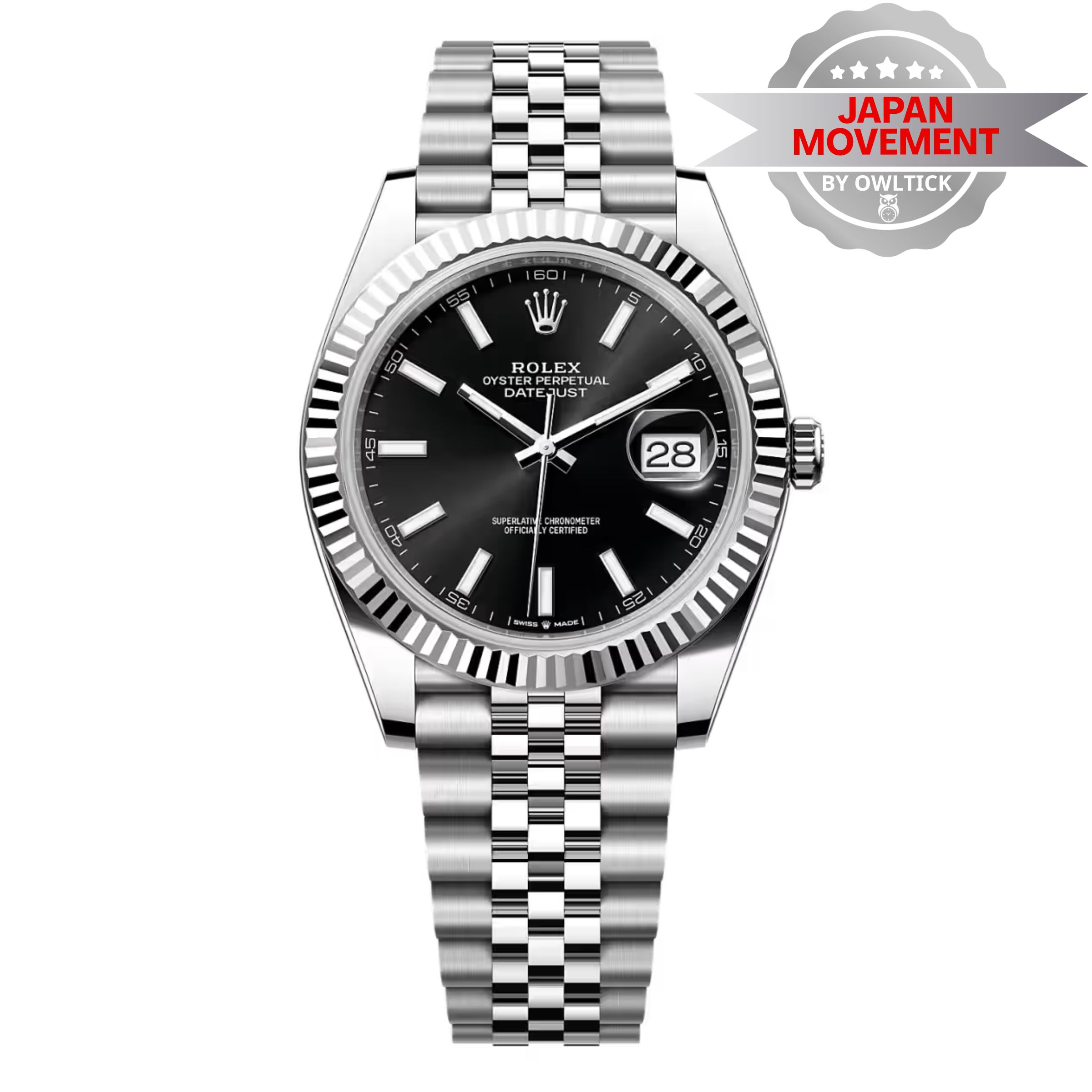 [Superclone] Rolex Datejust 41mm Bright Black Dial Jubilee 126334