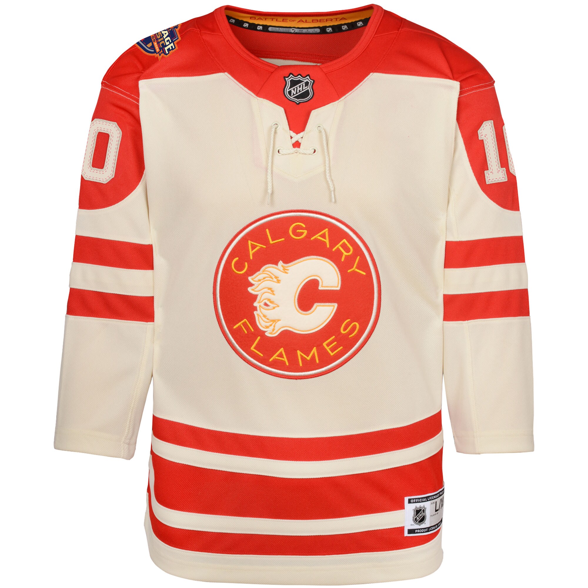 Jonathan Huberdeau Calgary Flames Youth 2023 NHL Heritage Classic Premier Player JerseyÂ â€“ Cream