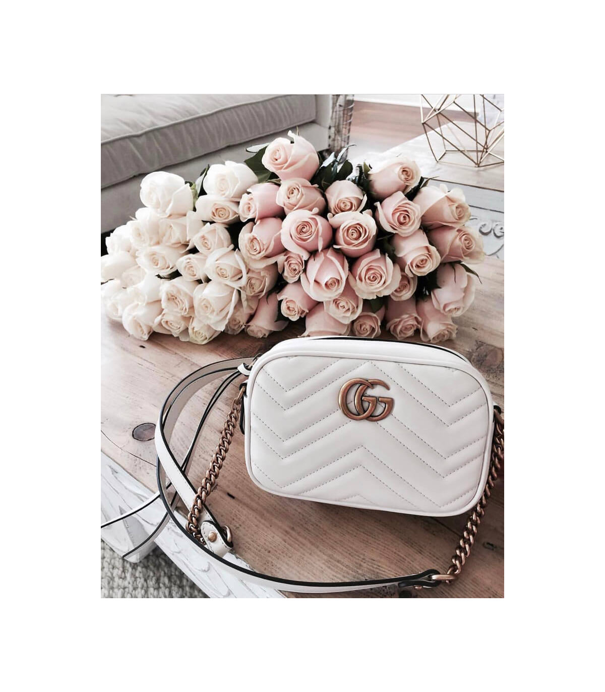 Gucci GG Marmont Matelasse Mini Bag White