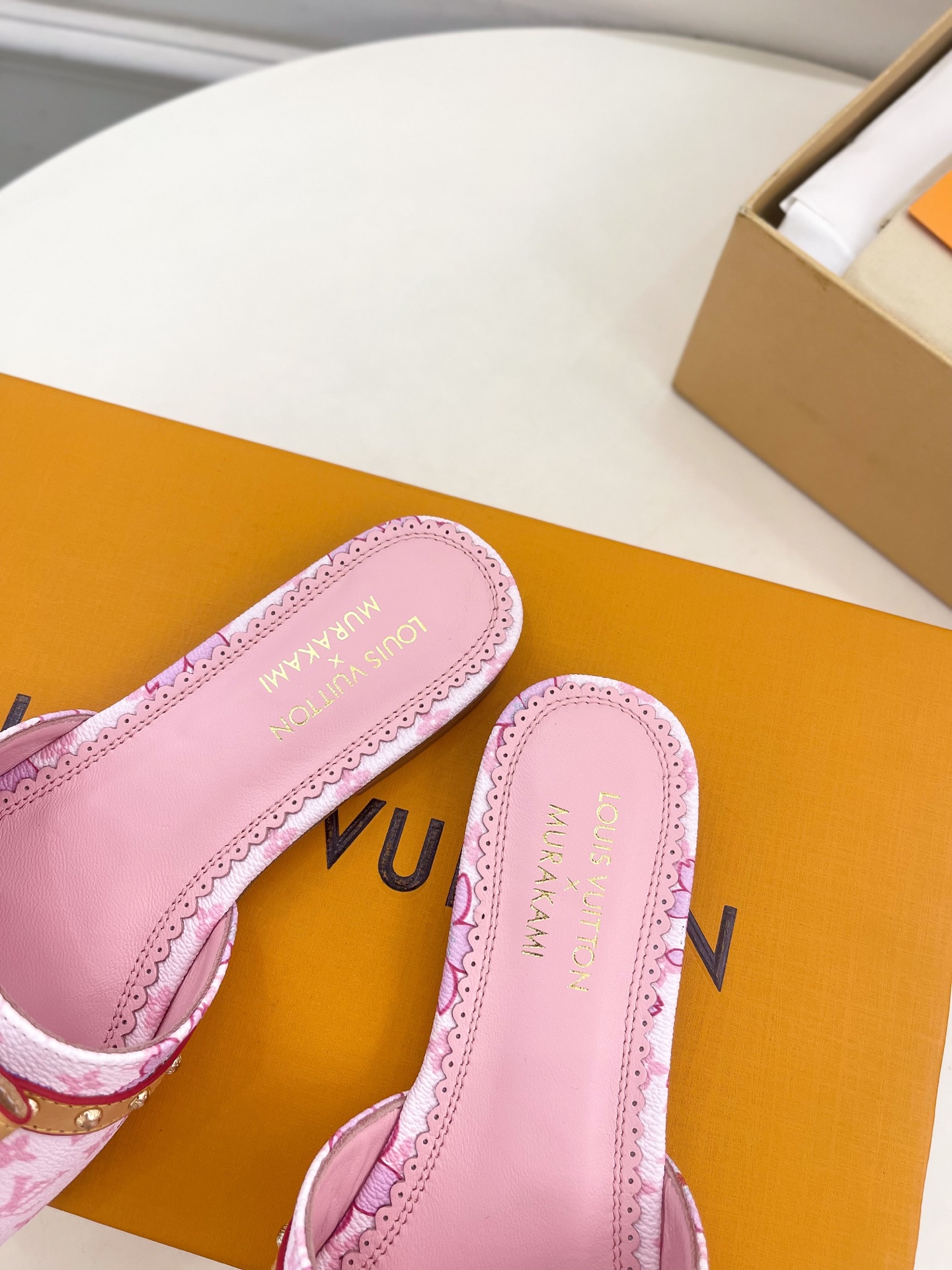 Louis Vuitton x Takashi Murakami Cherry Blossom Flat Slide Sandal