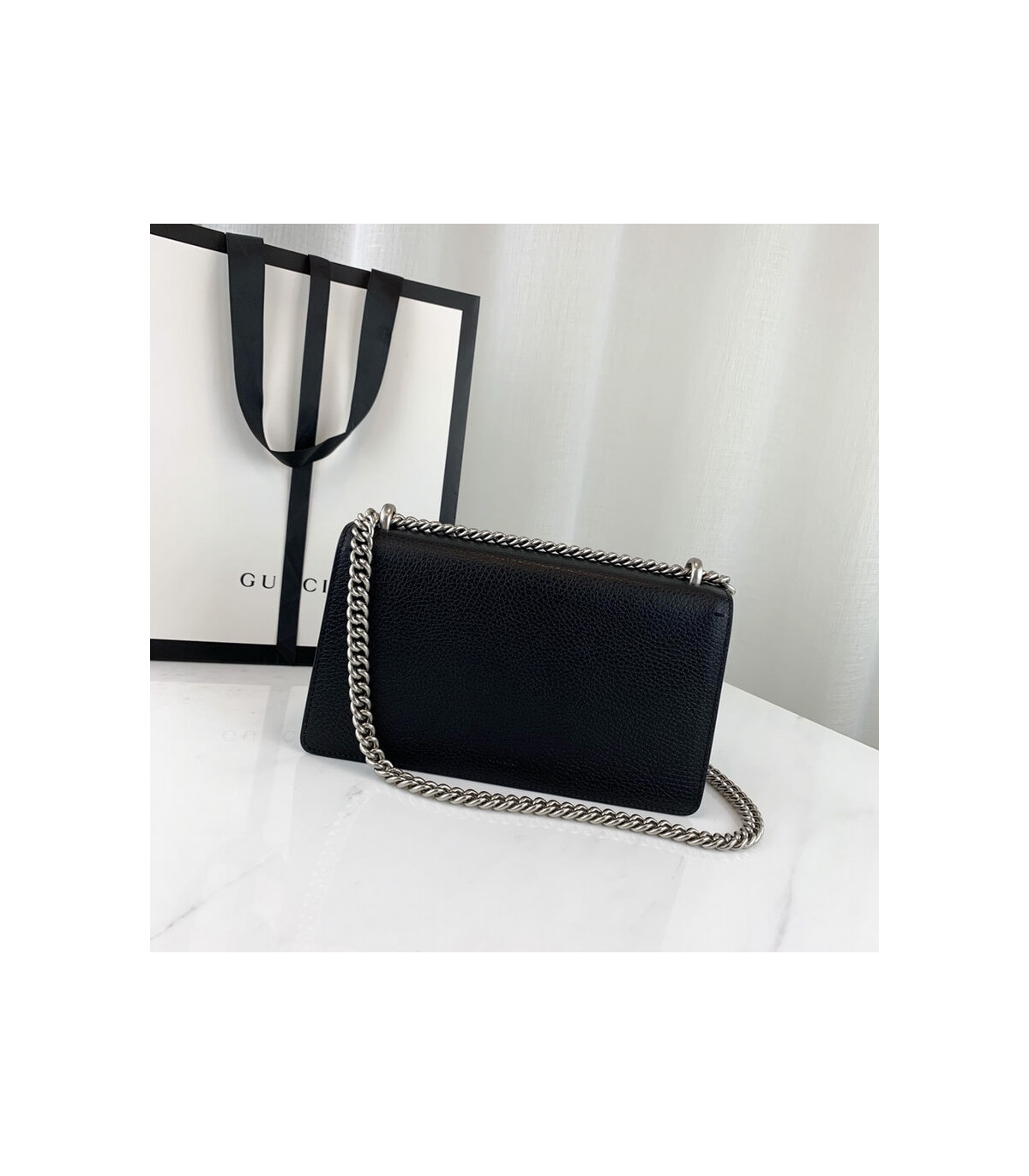 Gucci Dionysus Small Shoulder Bag in Black Leather
