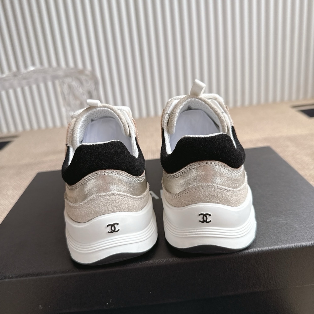 Chanel Sneaker Light Gold Light Gray And Black G46609 B21320 U2404