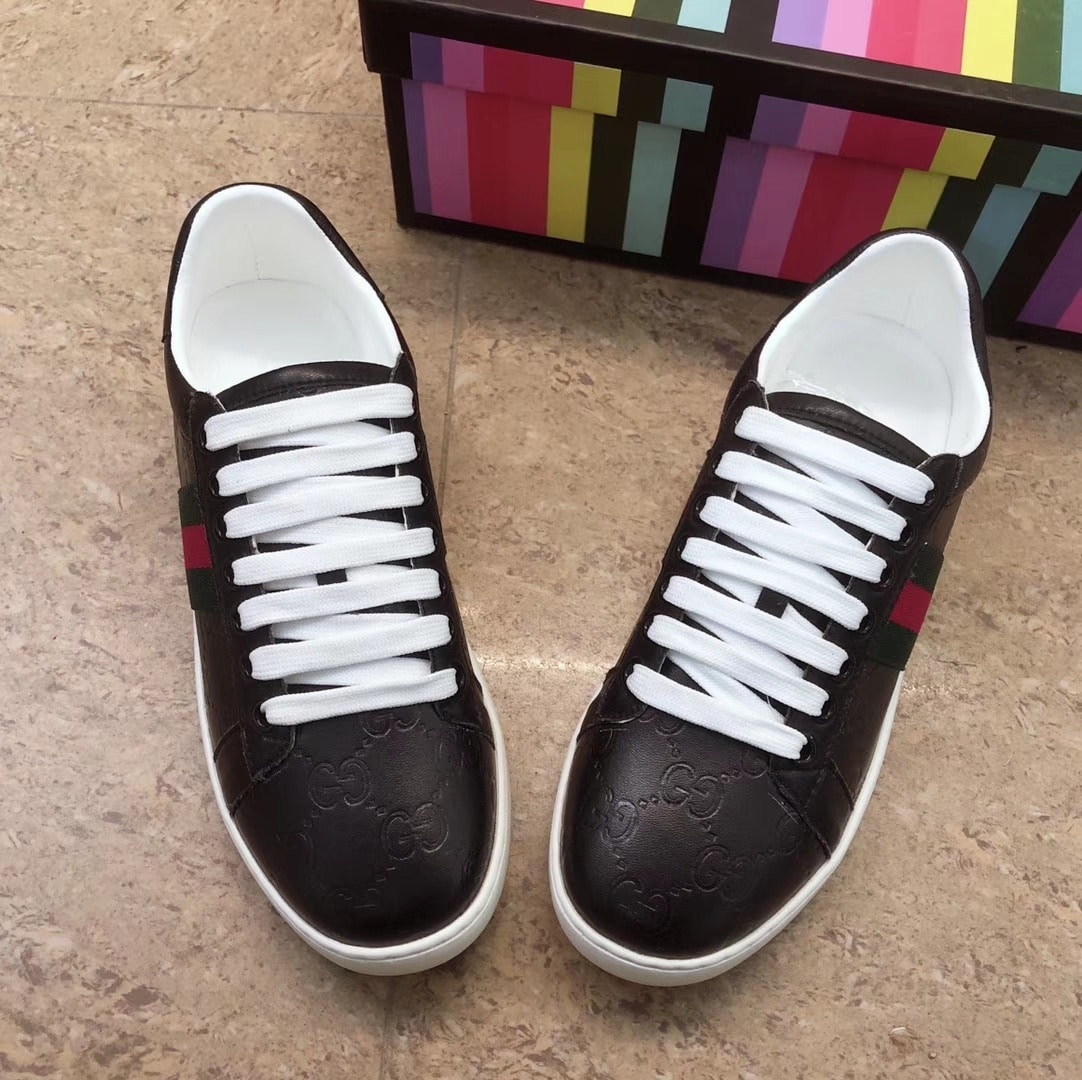 Gucci Ace Black Logo Sneaker 386750 Cwcg0 1070