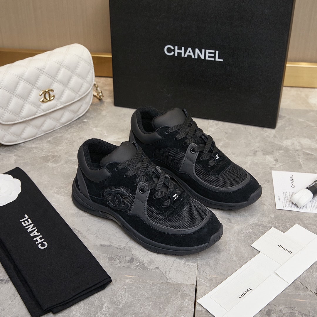 Chanel Cc Logo Sneaker Black G34361 Y53536 94305