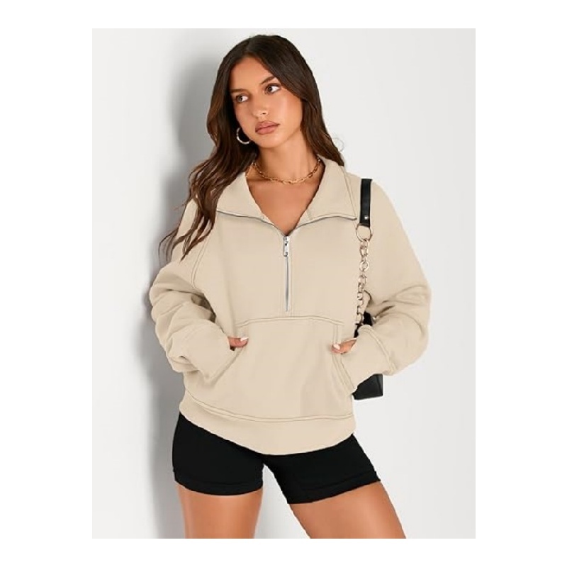 Womens Sweatshirts Half Zip Fleece Pullover Fall Outfits