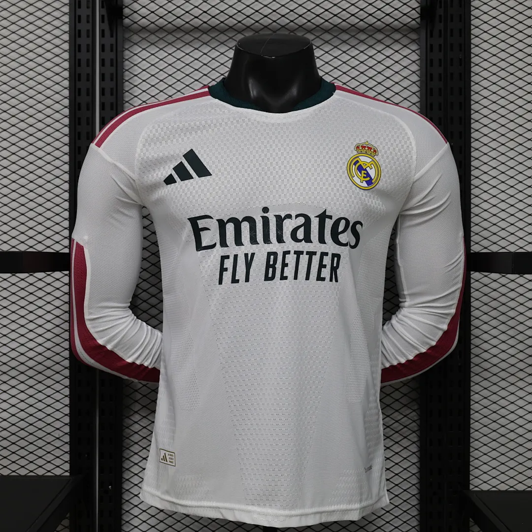 2026/27 La Liga Real Madrid Team Home Football Jersey Player Version Long Sleeves - JerseyFun