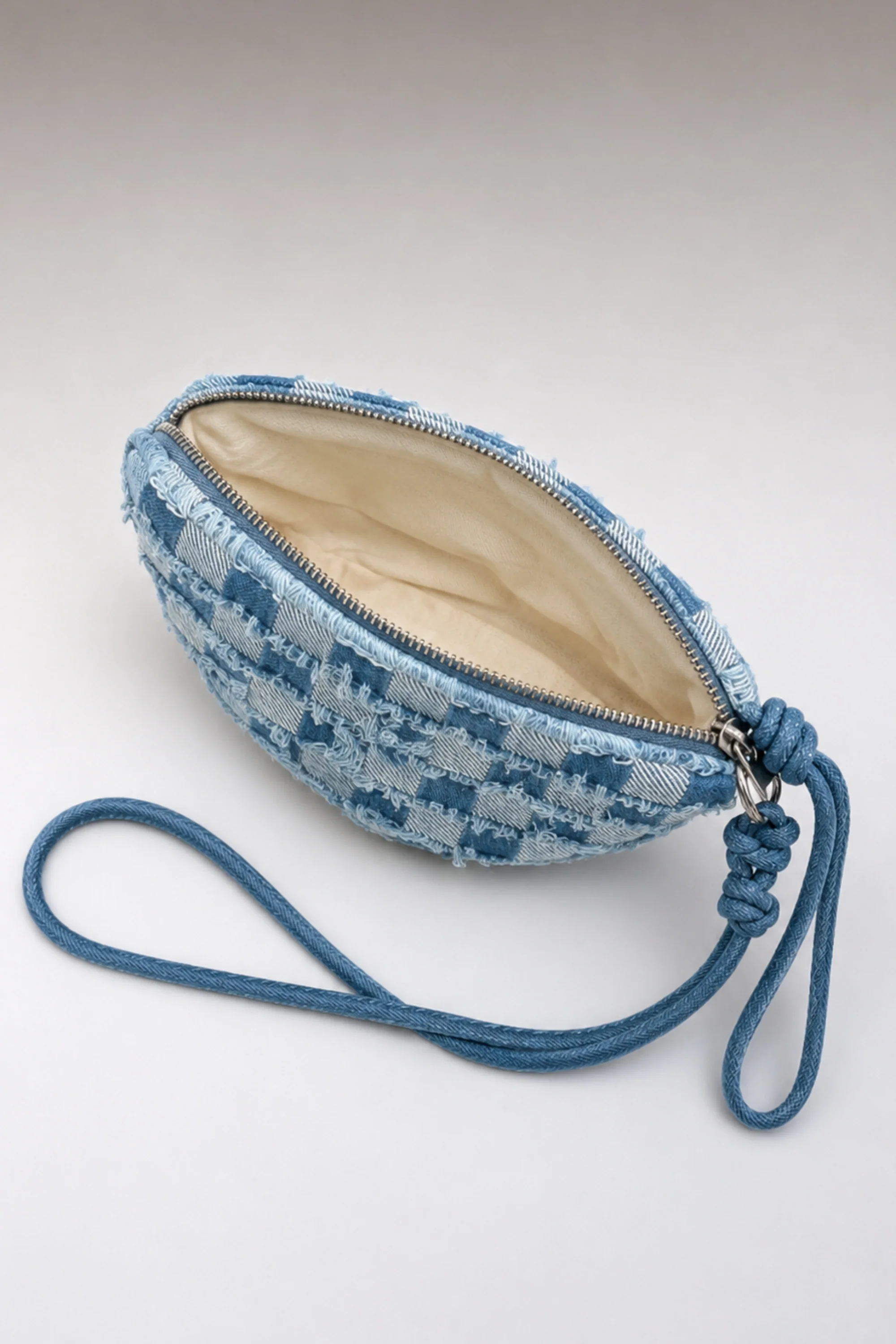 Denim Half-Moon Crossbody Bag