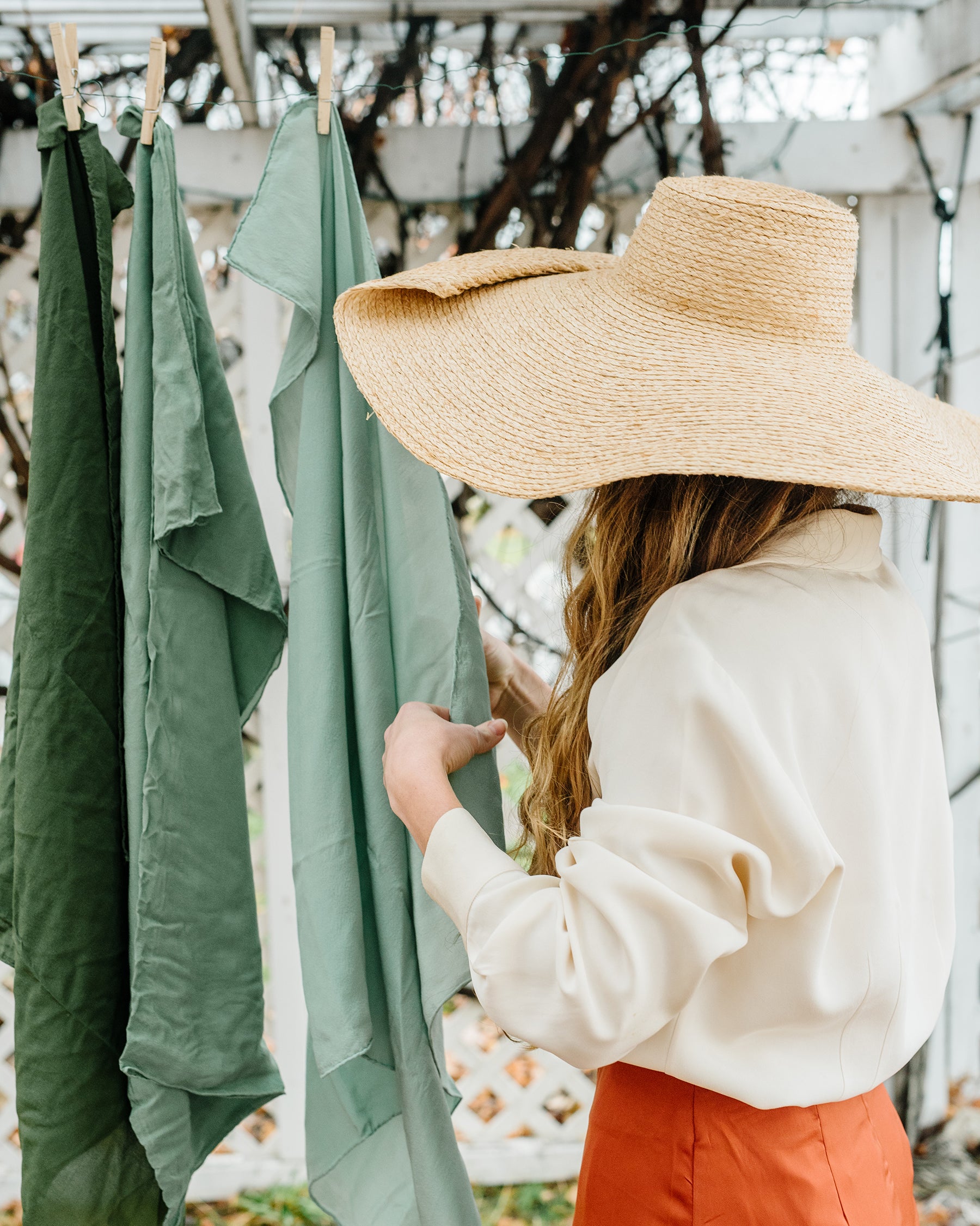 ‘The Classic’ Washable Silk Scarf in Moss