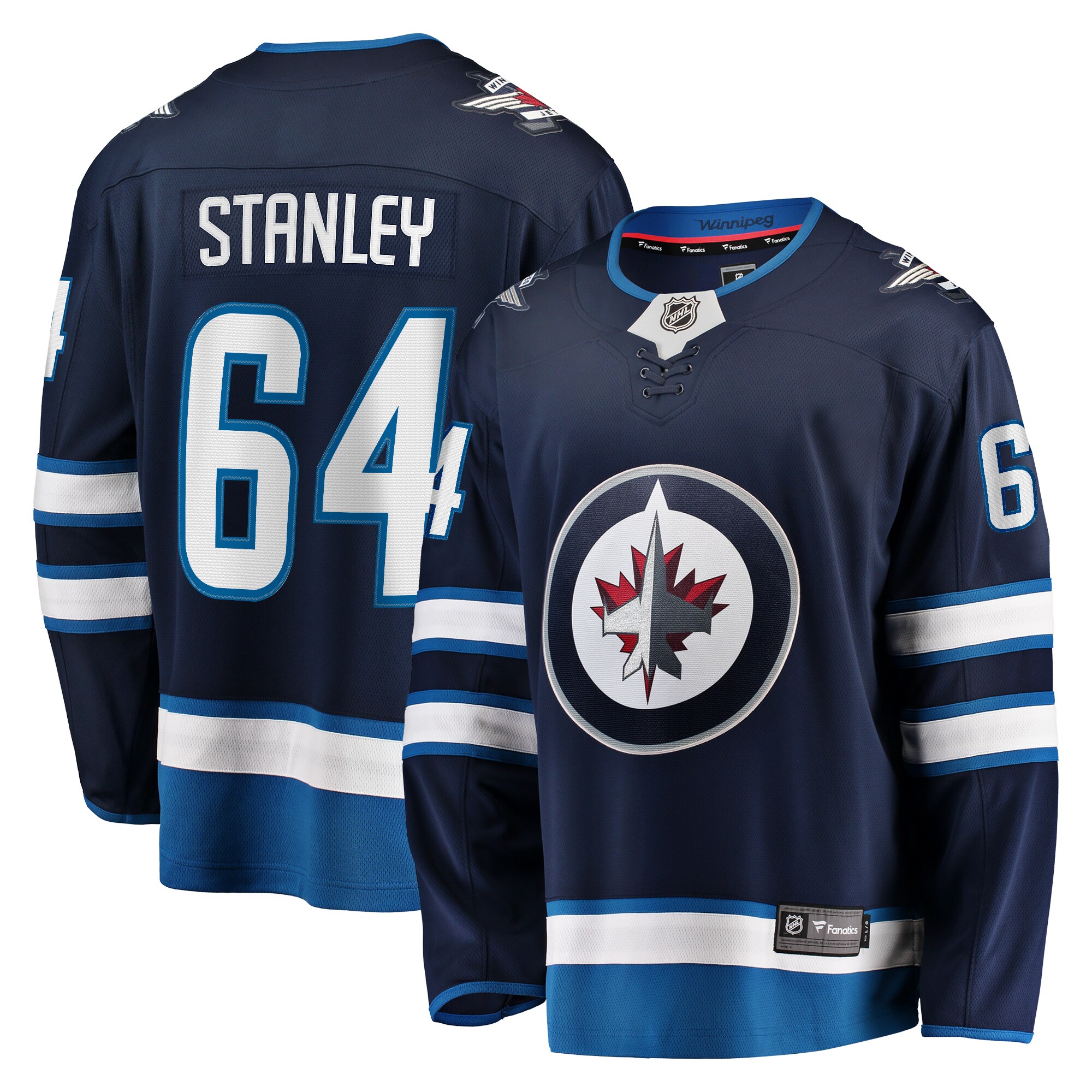 Logan Stanley Winnipeg Jets Fanatics Home Premier Breakaway Player Jersey – Navy