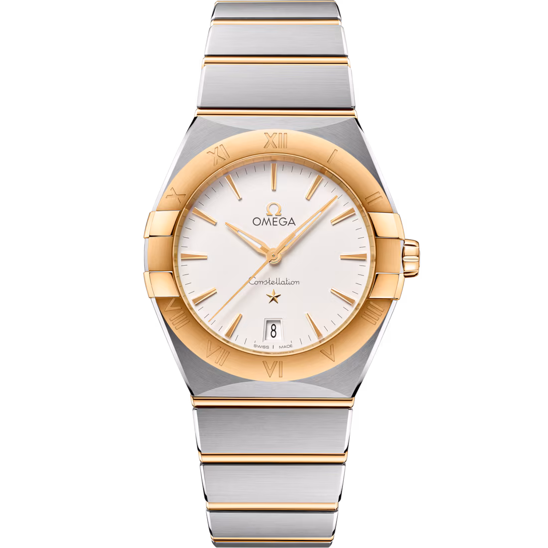 Omega Constellation 36mm Silver Dial Stainless Steel and Sedna™ 18k Yellow Gold Bracelet 131.20.36.60.02.002