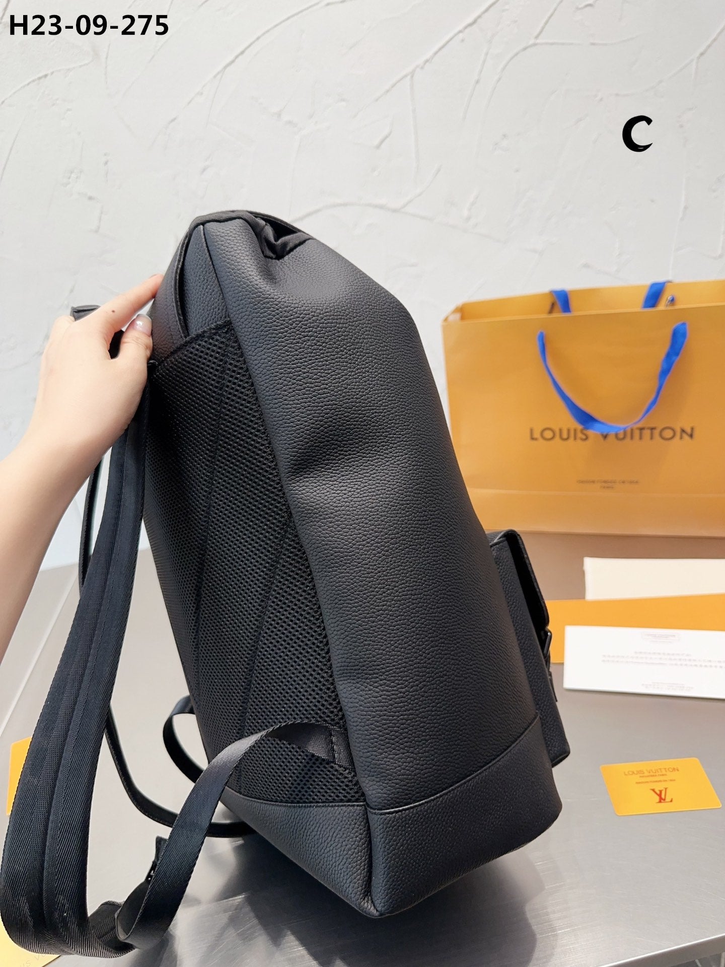 Louis Vuitton Christopher Slim Backpack Rucksack Taurillon Leather Black 40Cm M58644 For Men