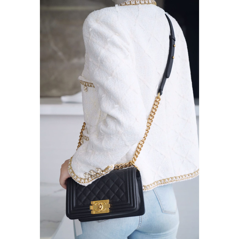 Chanel Le Boy Bag 25cm Black Caviar Leather
